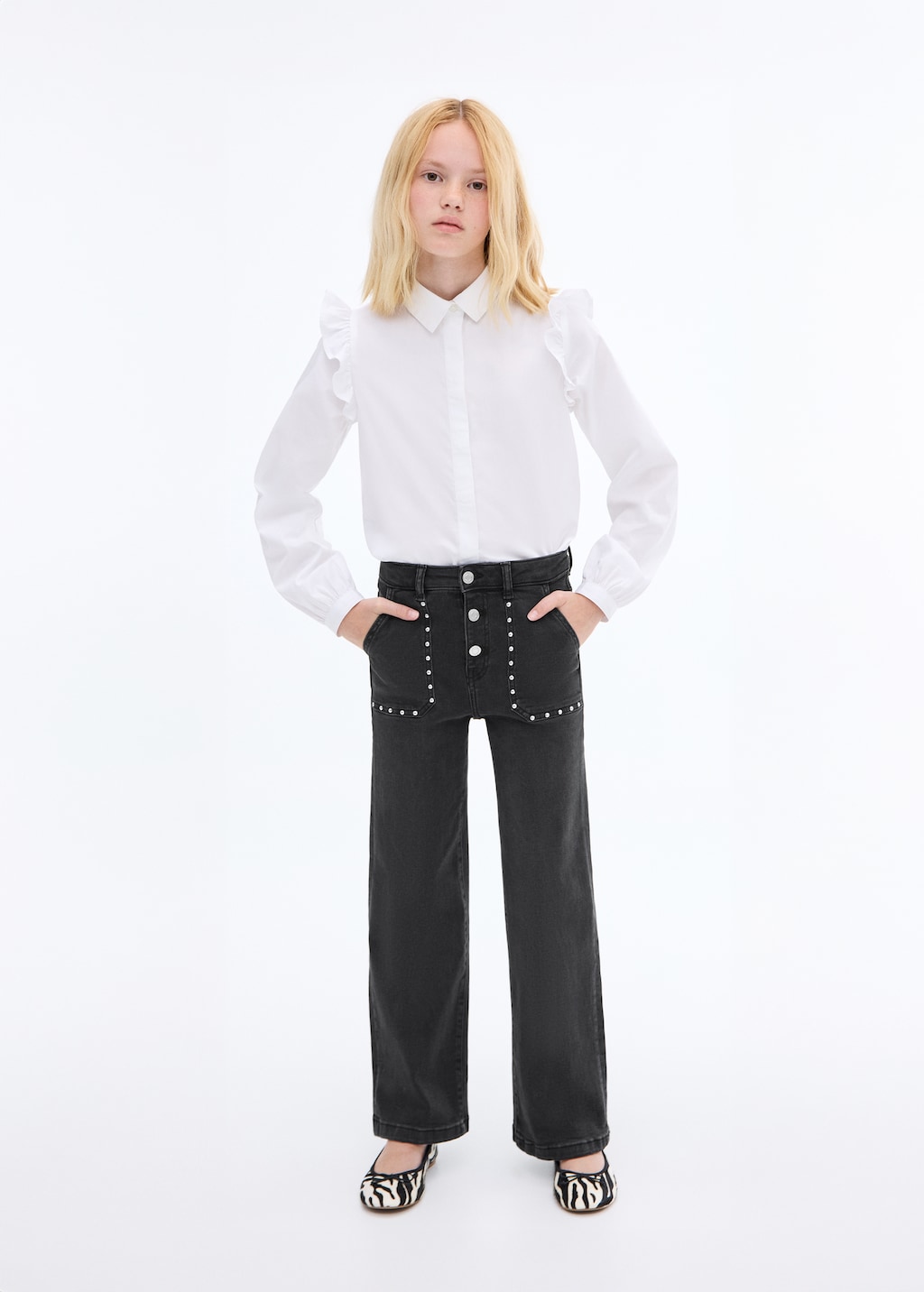 Straight-fit jeans with studs