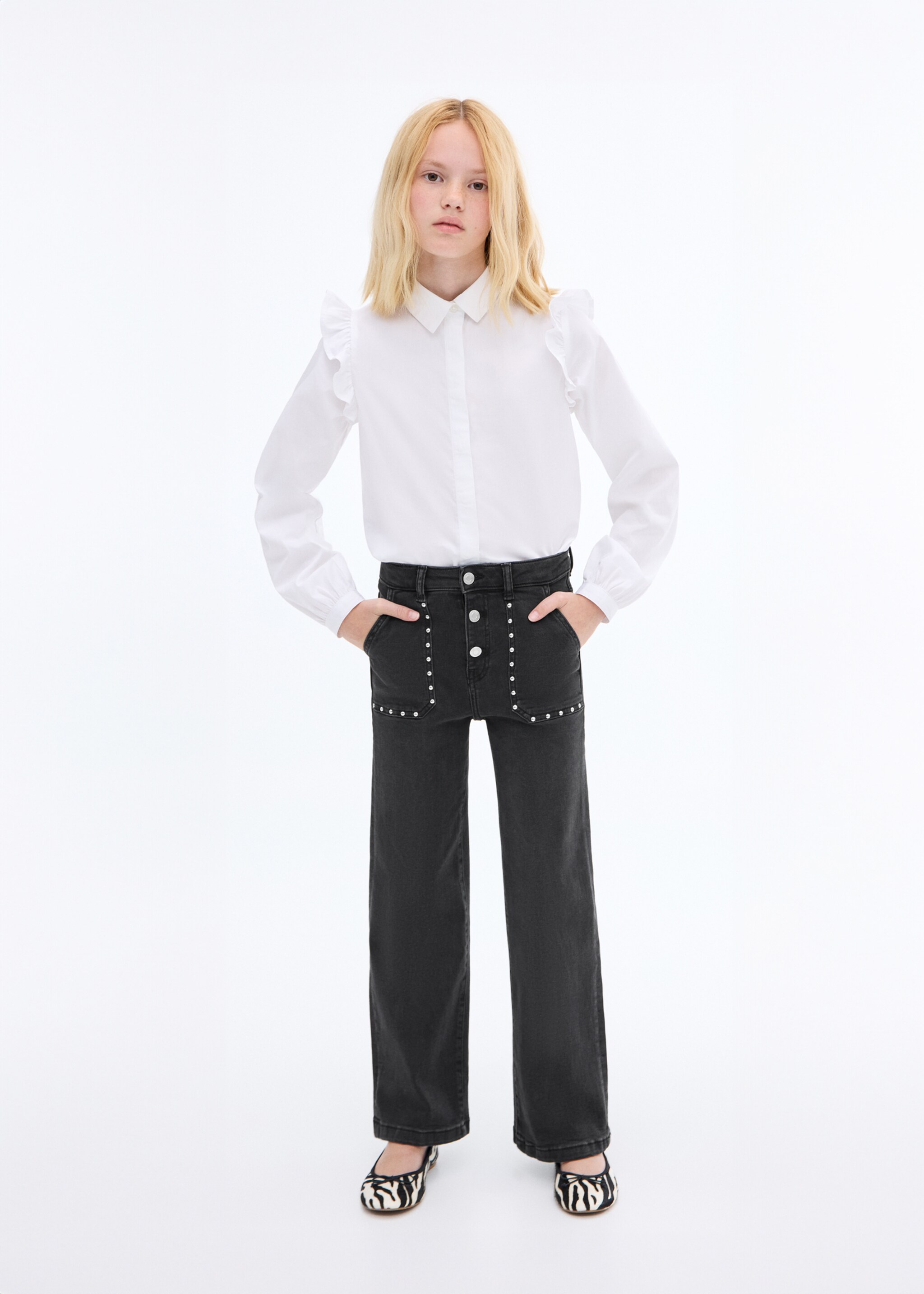Straight-fit jeans with studs - General plane