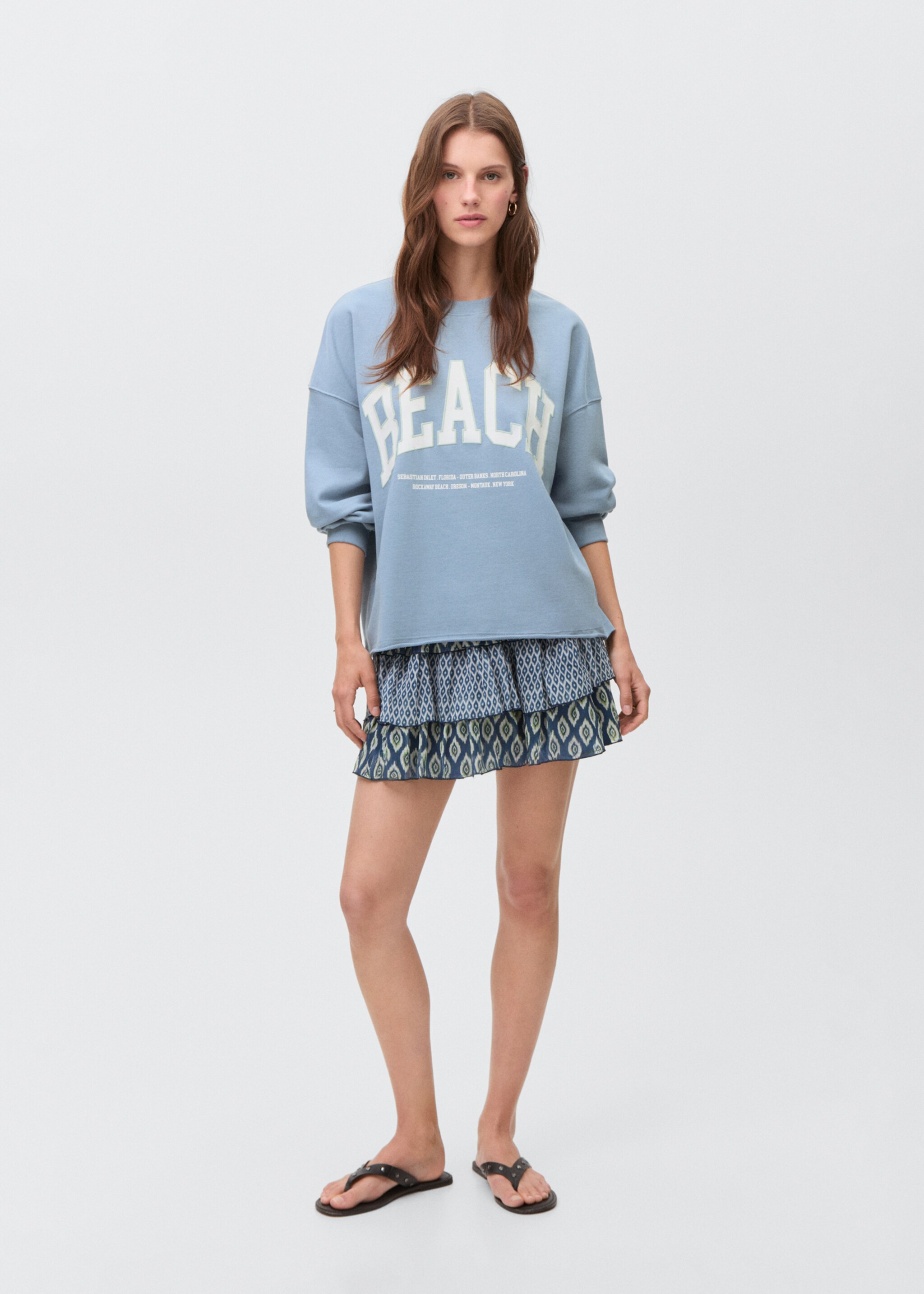 Printed cotton sweatshirt - General plane