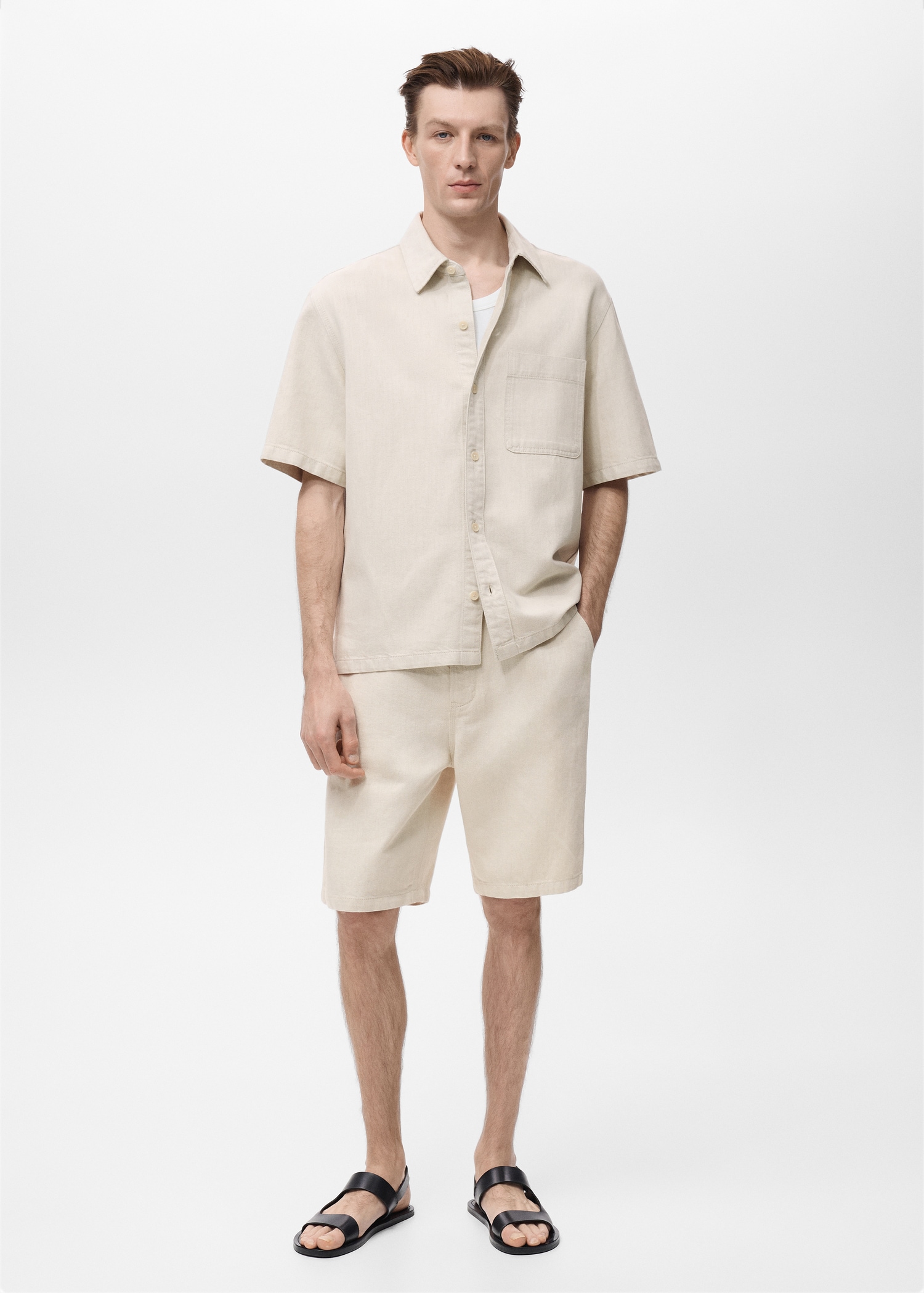 Bermudas lino cordón - Plano general