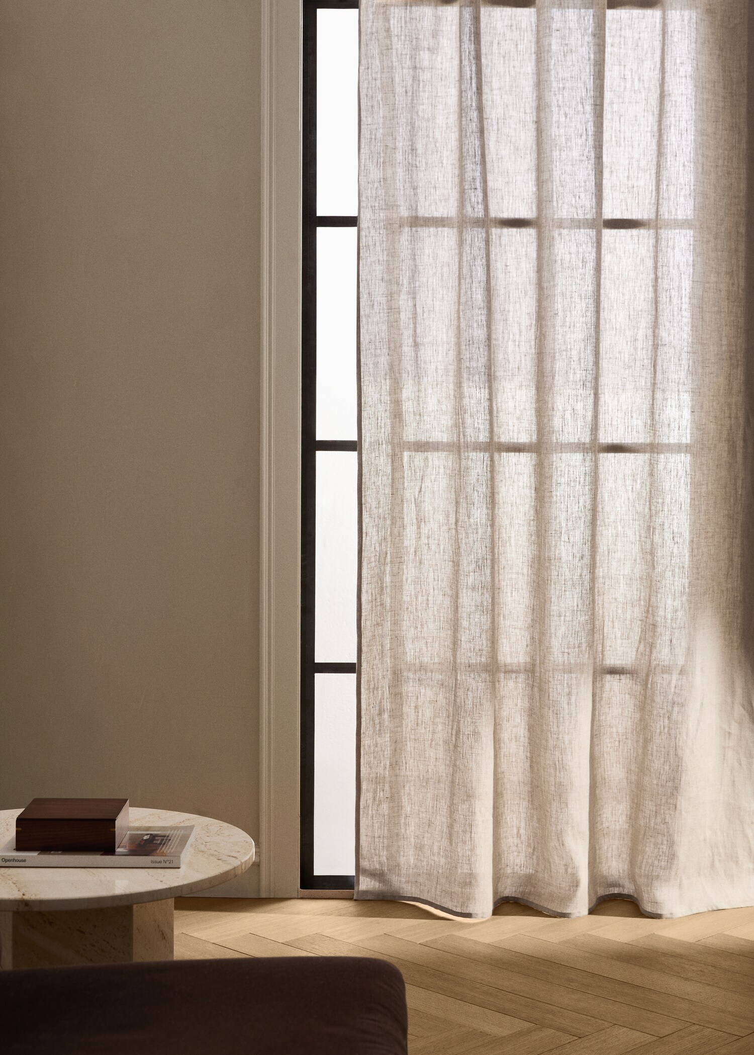 Linen medium-opacity curtain - General plane