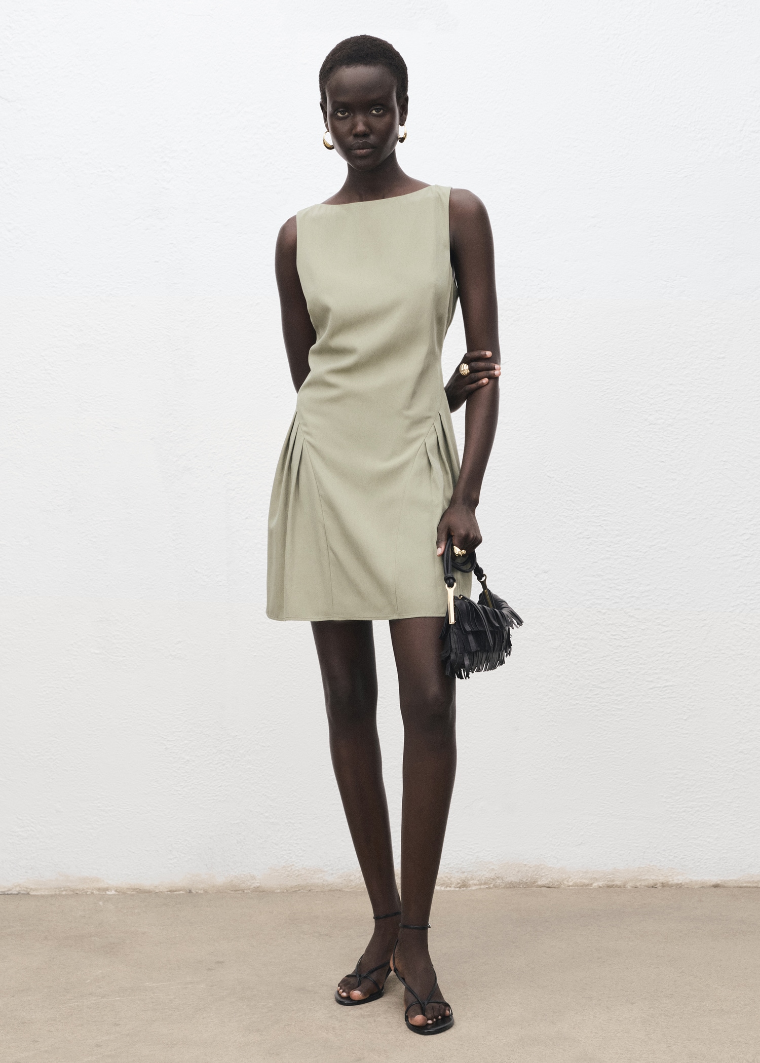 Asos Design Vestito Corto Vestito A Pieghe Vestito Collo A Barca