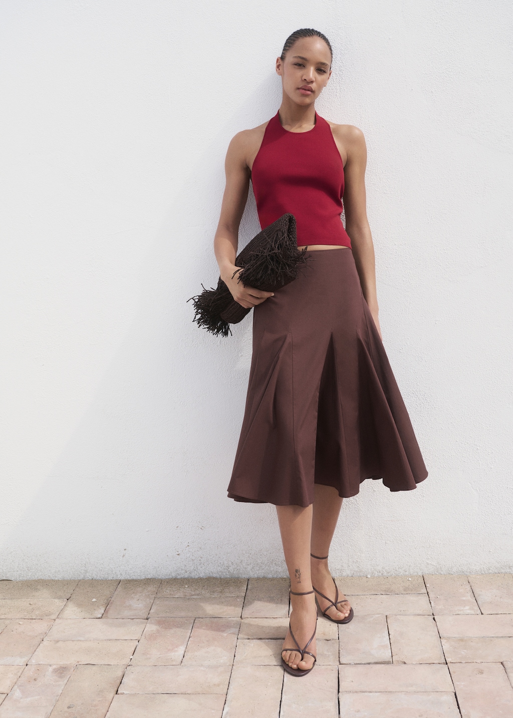 Knitted top with hoop detail