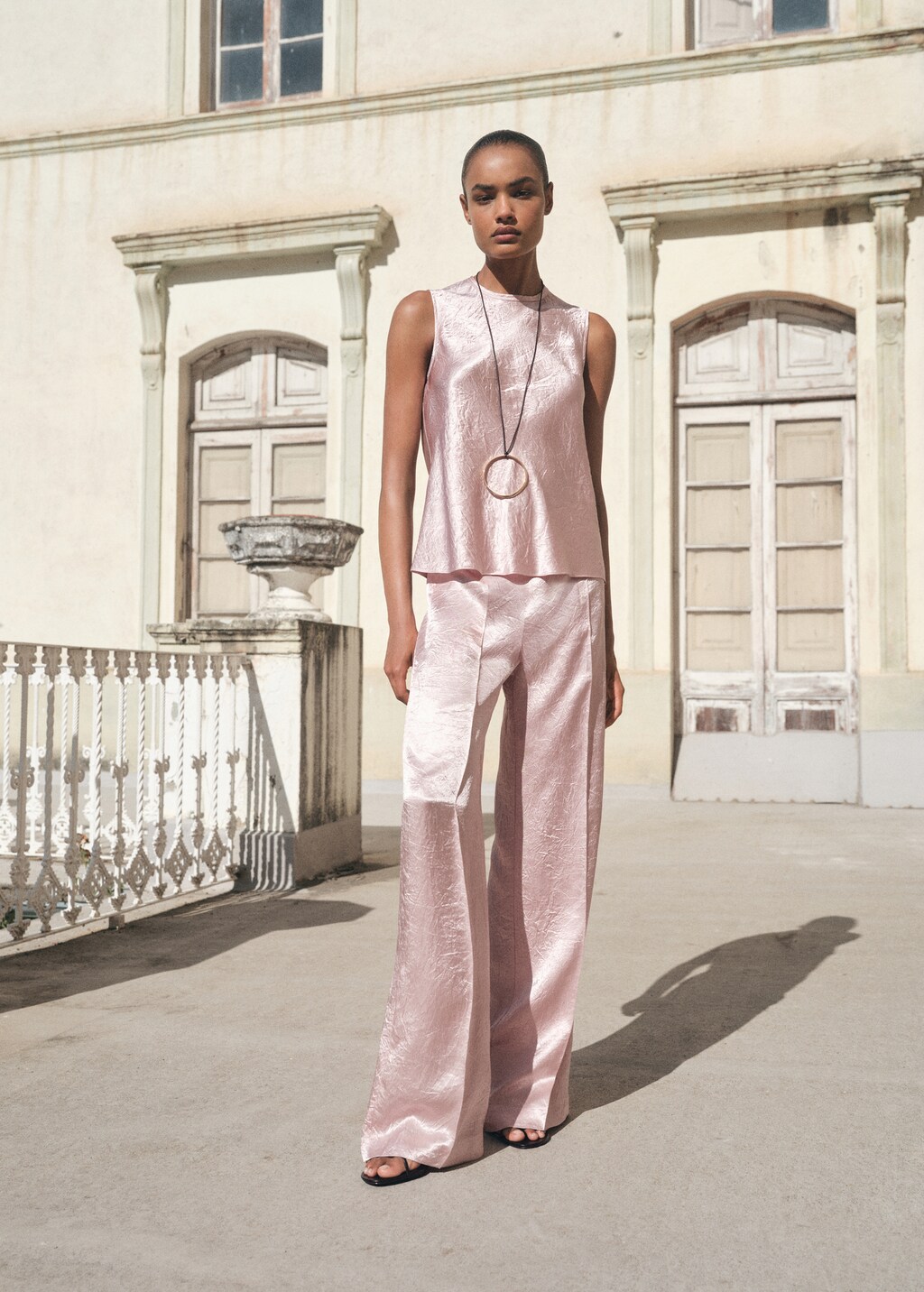 Wrinkled-effect satin blouse - image 2