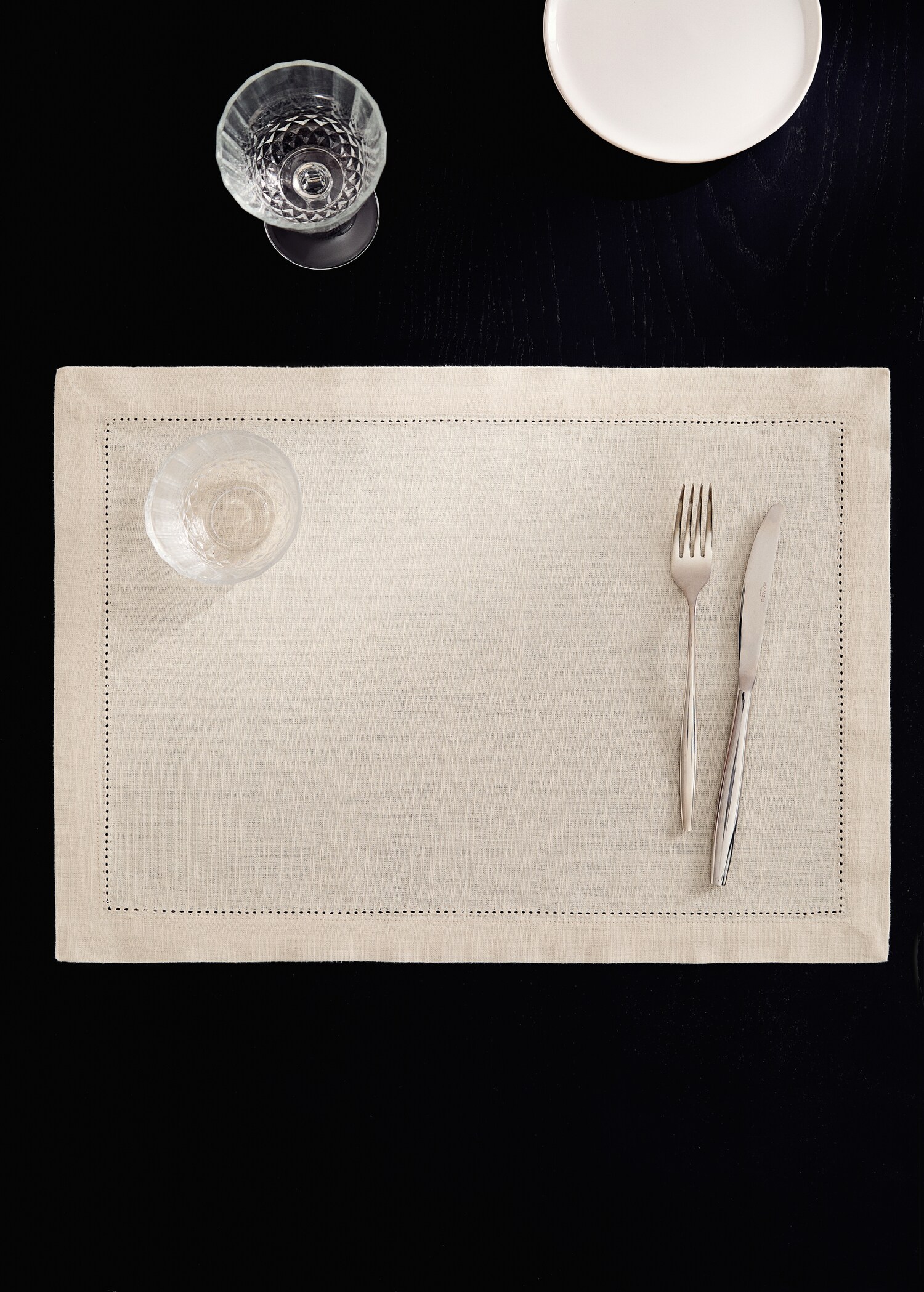 Set de table individuel en coton avec jours échelle - Plan général