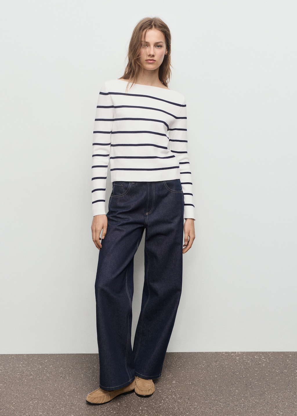 Mango Fine-knit boat-neck sweater