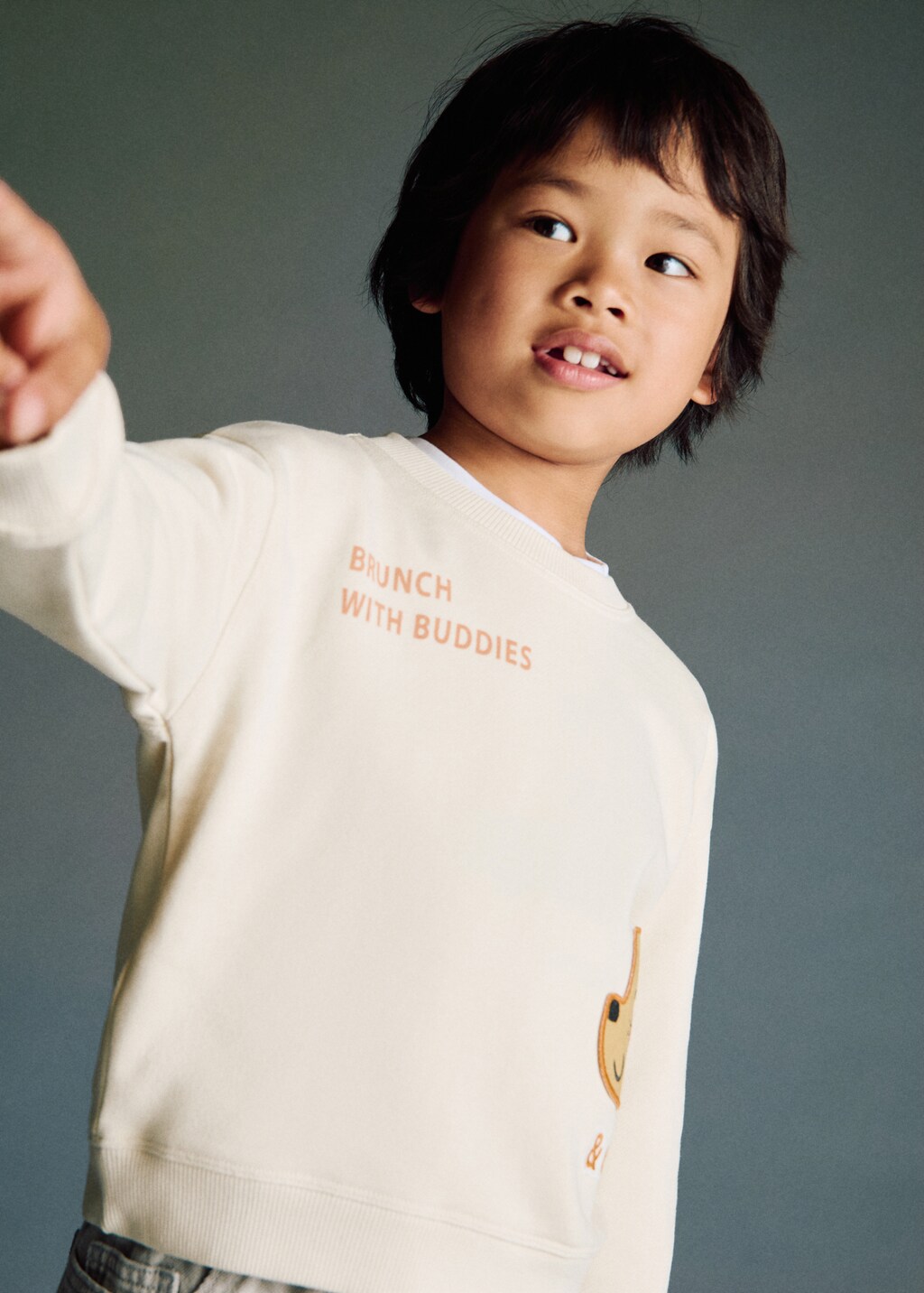 Sweatshirt with embroidered animals