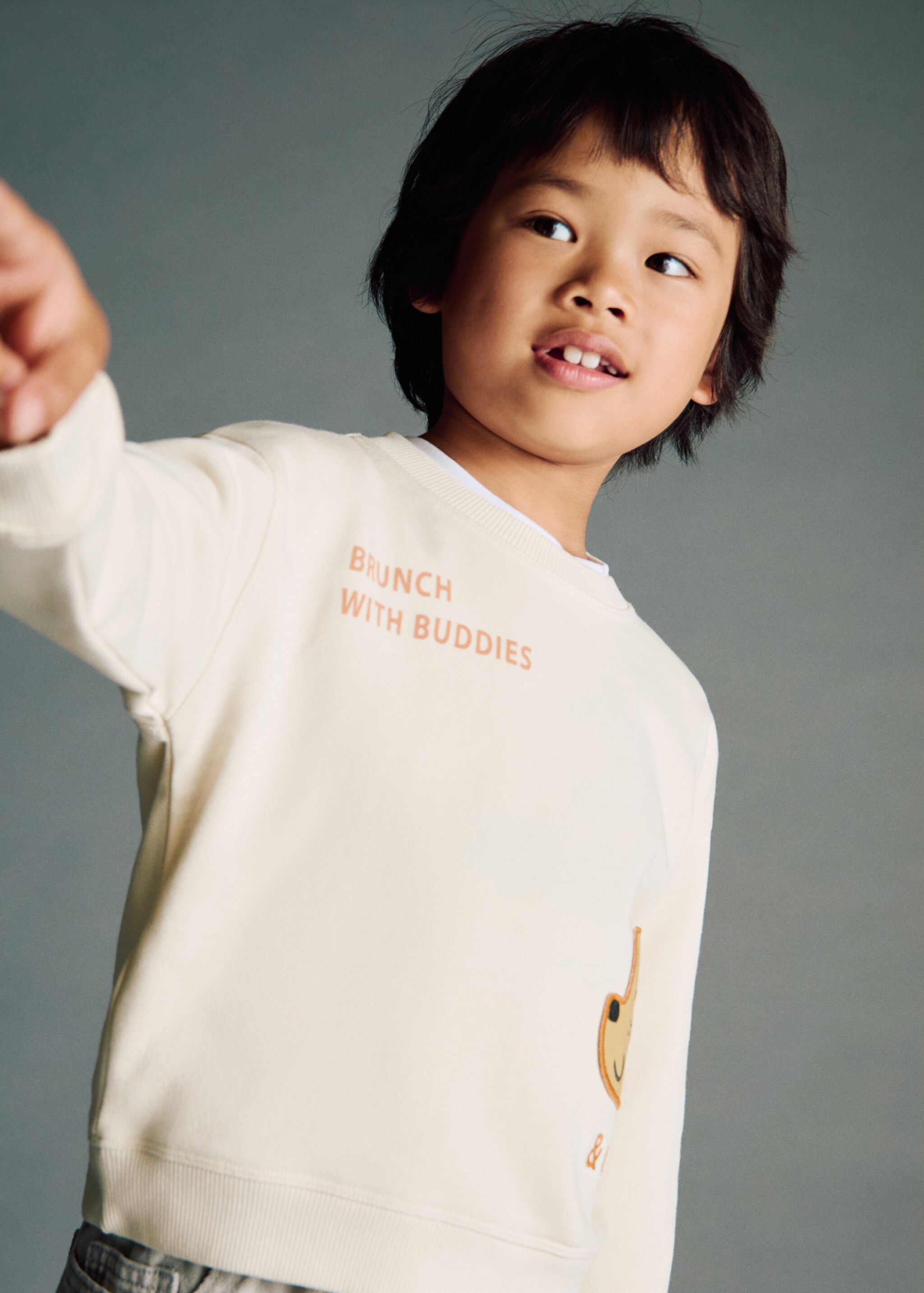 Embroidered animals sweatshirt - General plane, Ecru. Ref: 17034430-00.