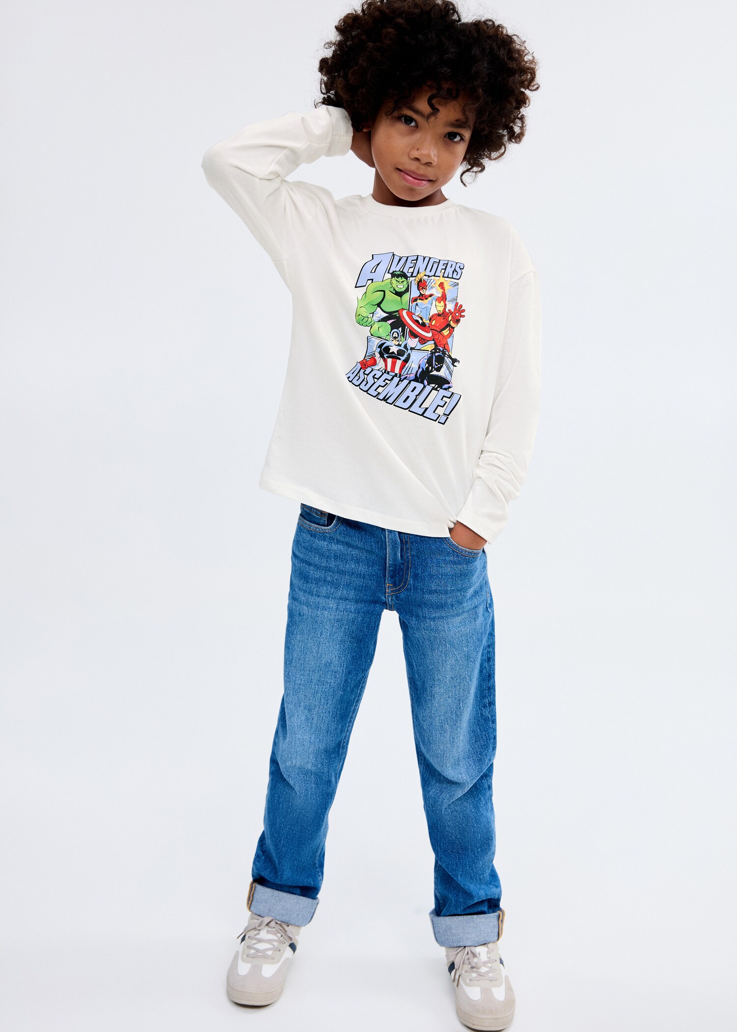 Katoenen T-shirt met Marvel superheld - Overzichtstekening