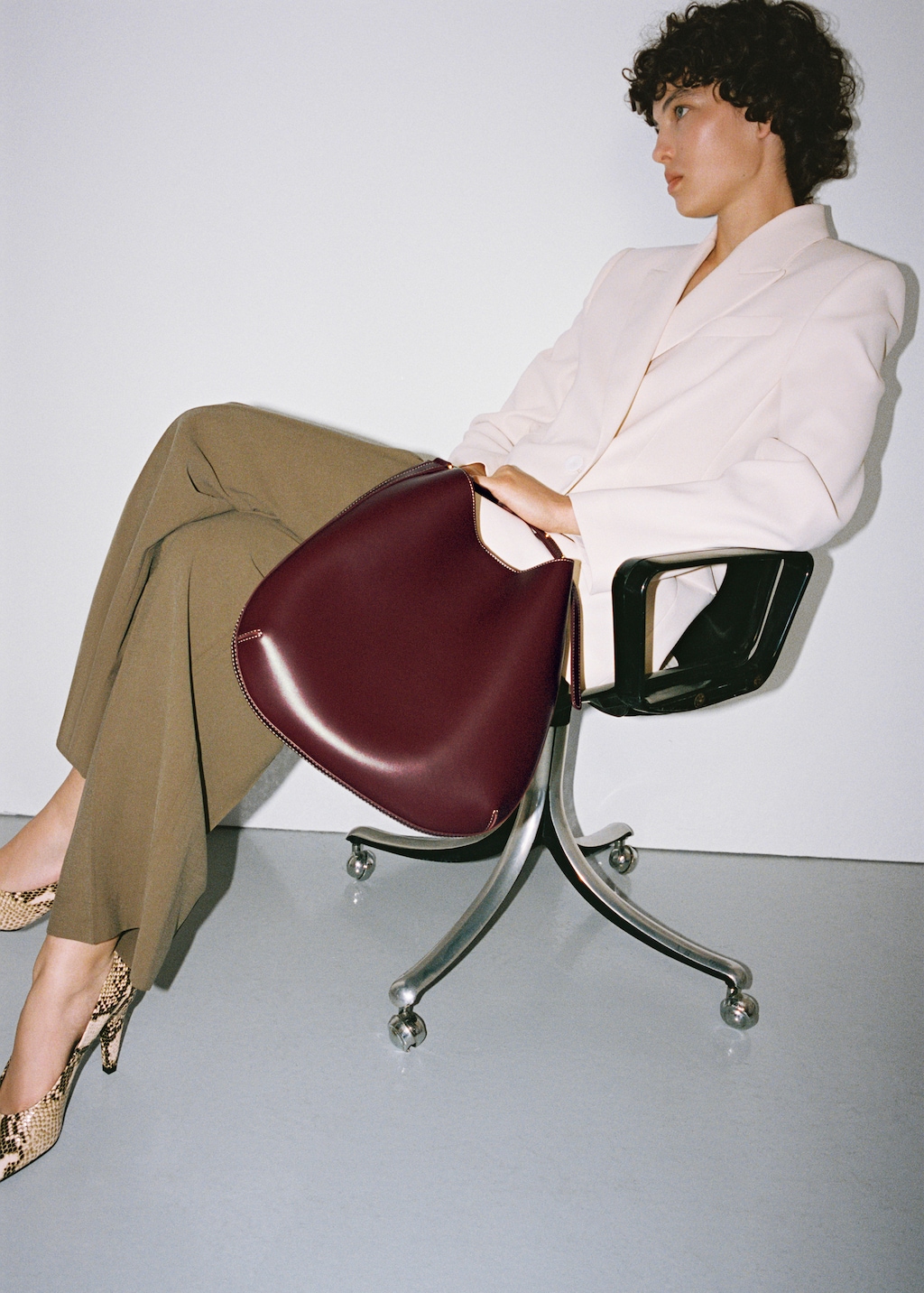 Large oval shoulder bag