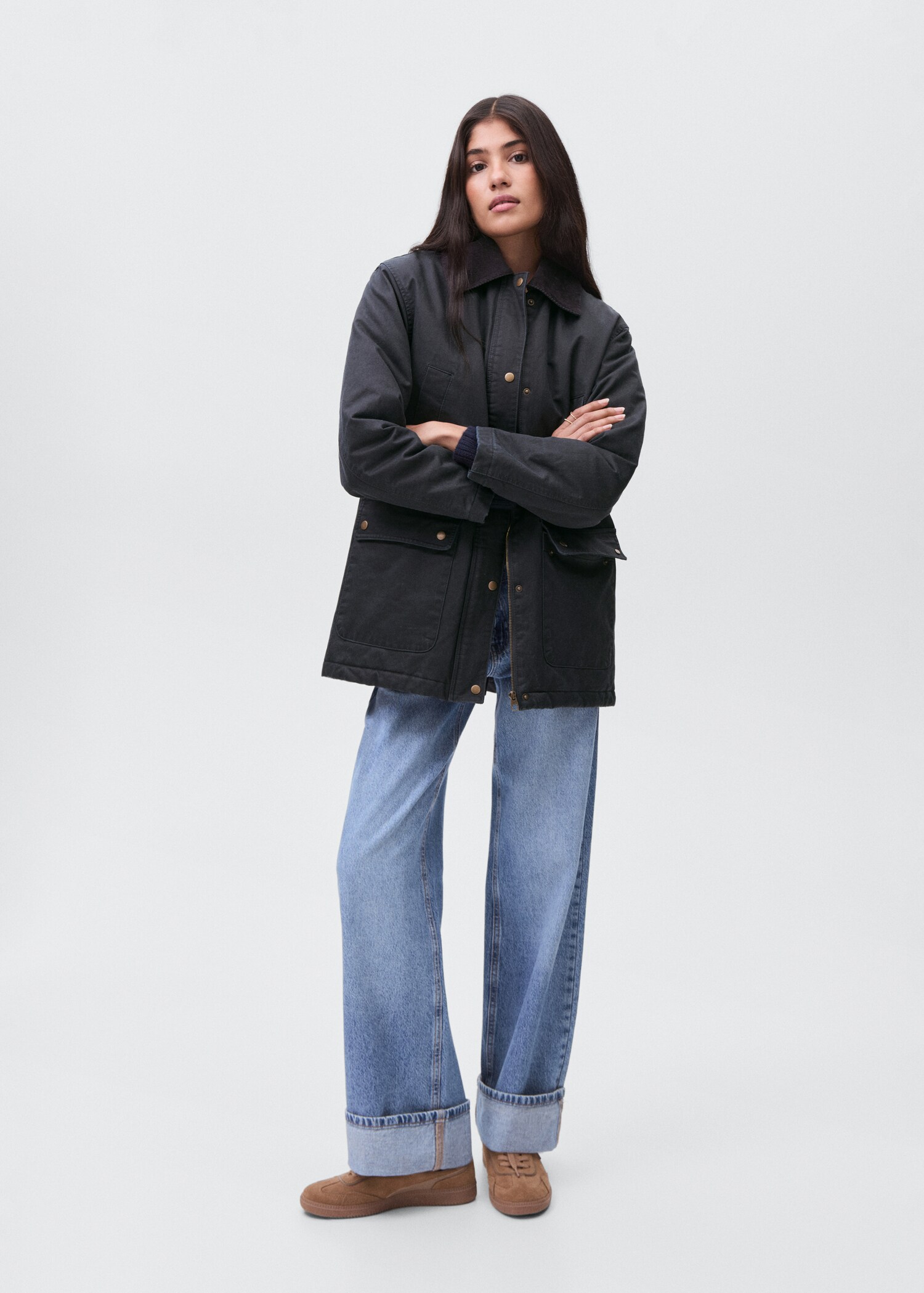 Waxed-effect parka - General plane