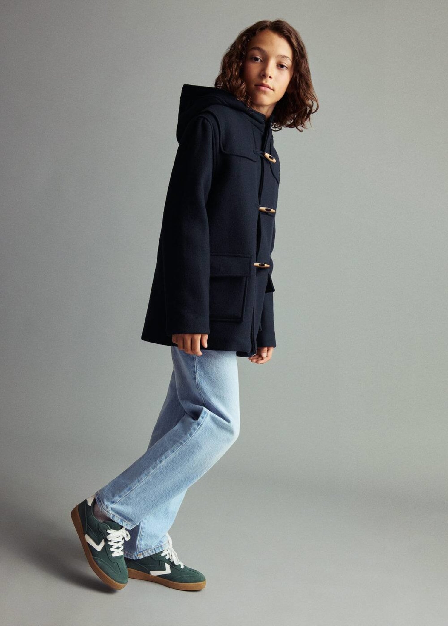 Combined leather trainers Kids MANGO Georgia - Main Image