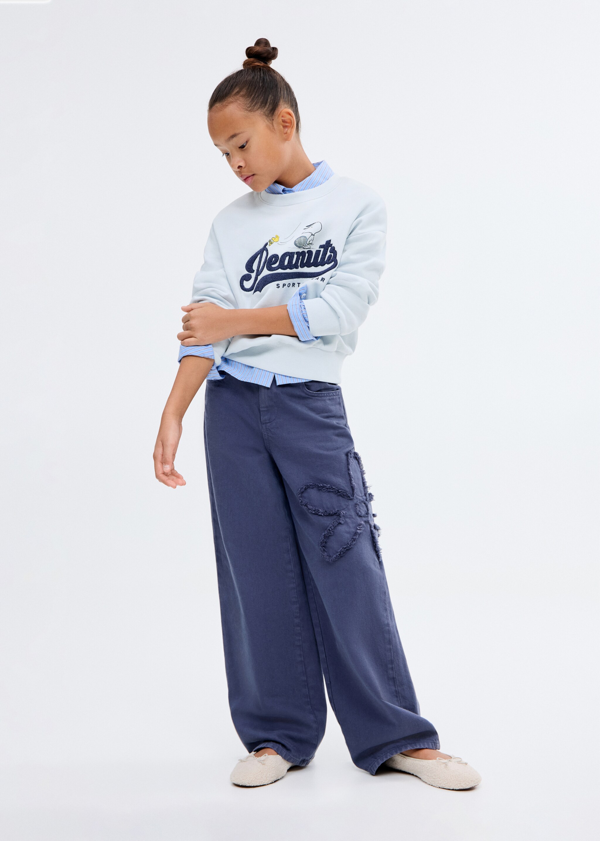 Embroidered Snoopy sweatshirt - General plane, Sky Blue. Ref: 17035159-00.