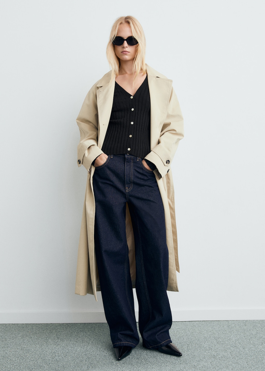 Mango Fine rib knit cardigan