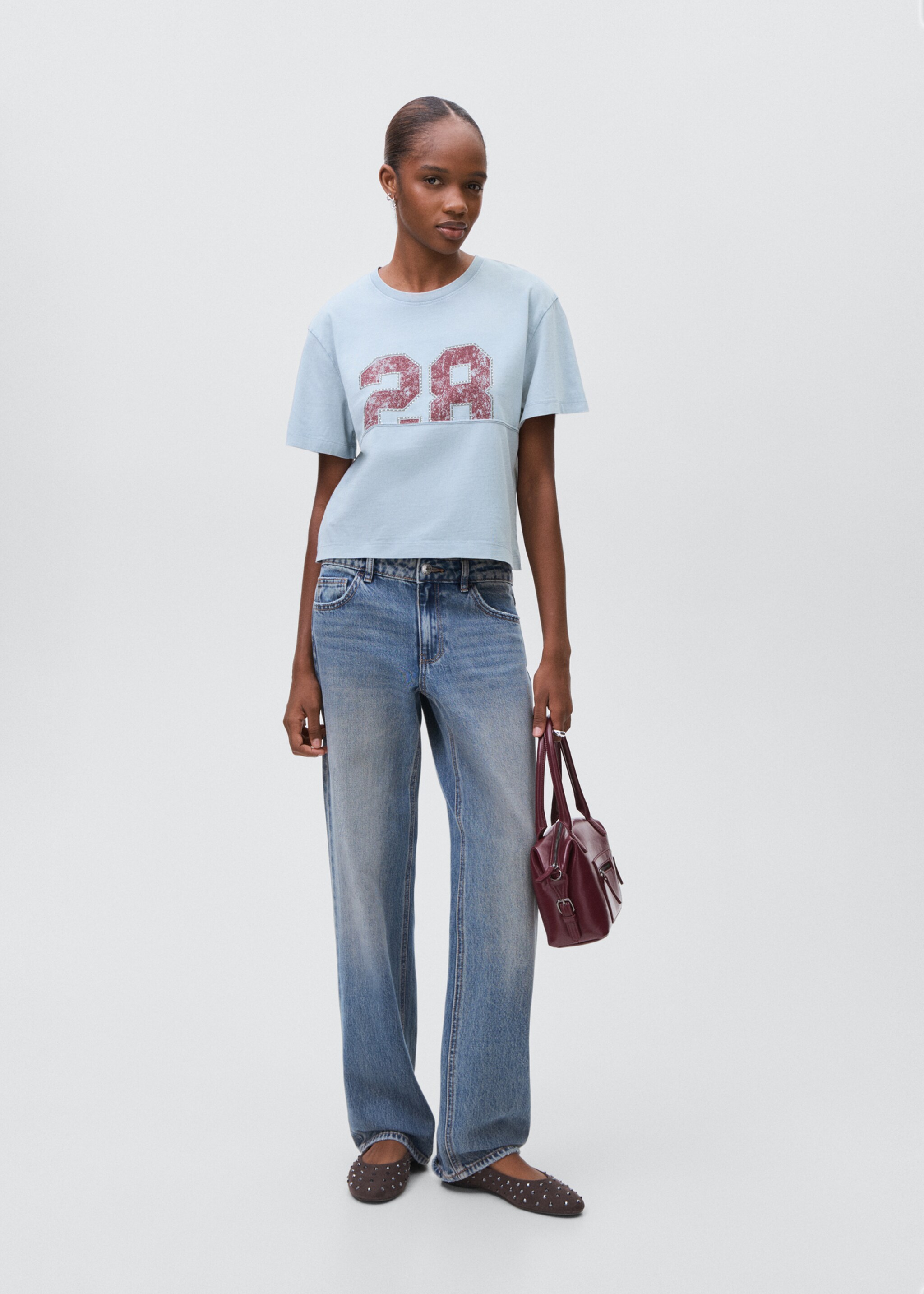 T-shirt en coton imprimé - Plan général, Bleu ciel. Ref: 17035801-00.