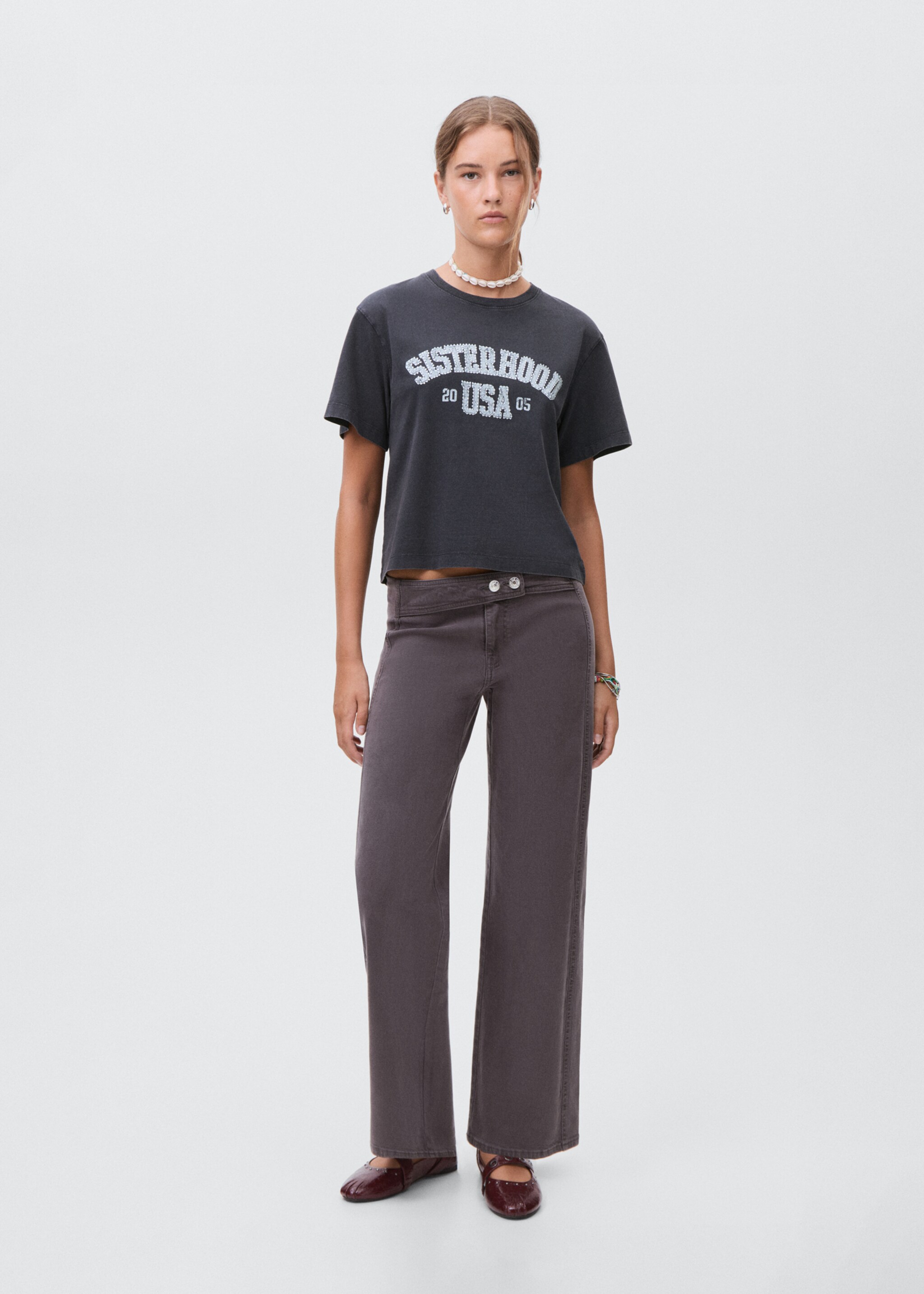 T-shirt en coton imprimé - Plan général, Gris anthracite. Ref: 17035802-00.