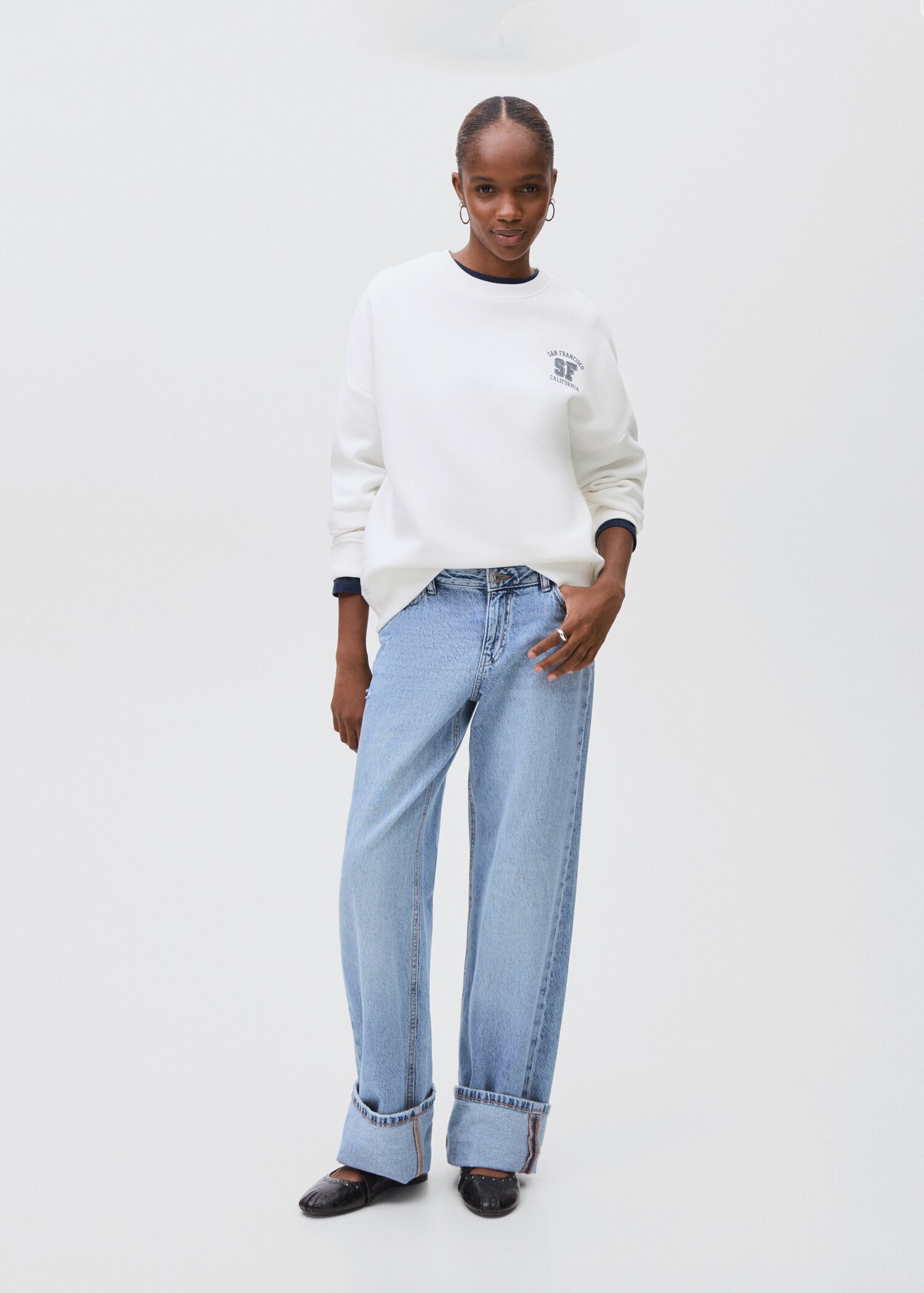 Printed cotton sweatshirt - General plane