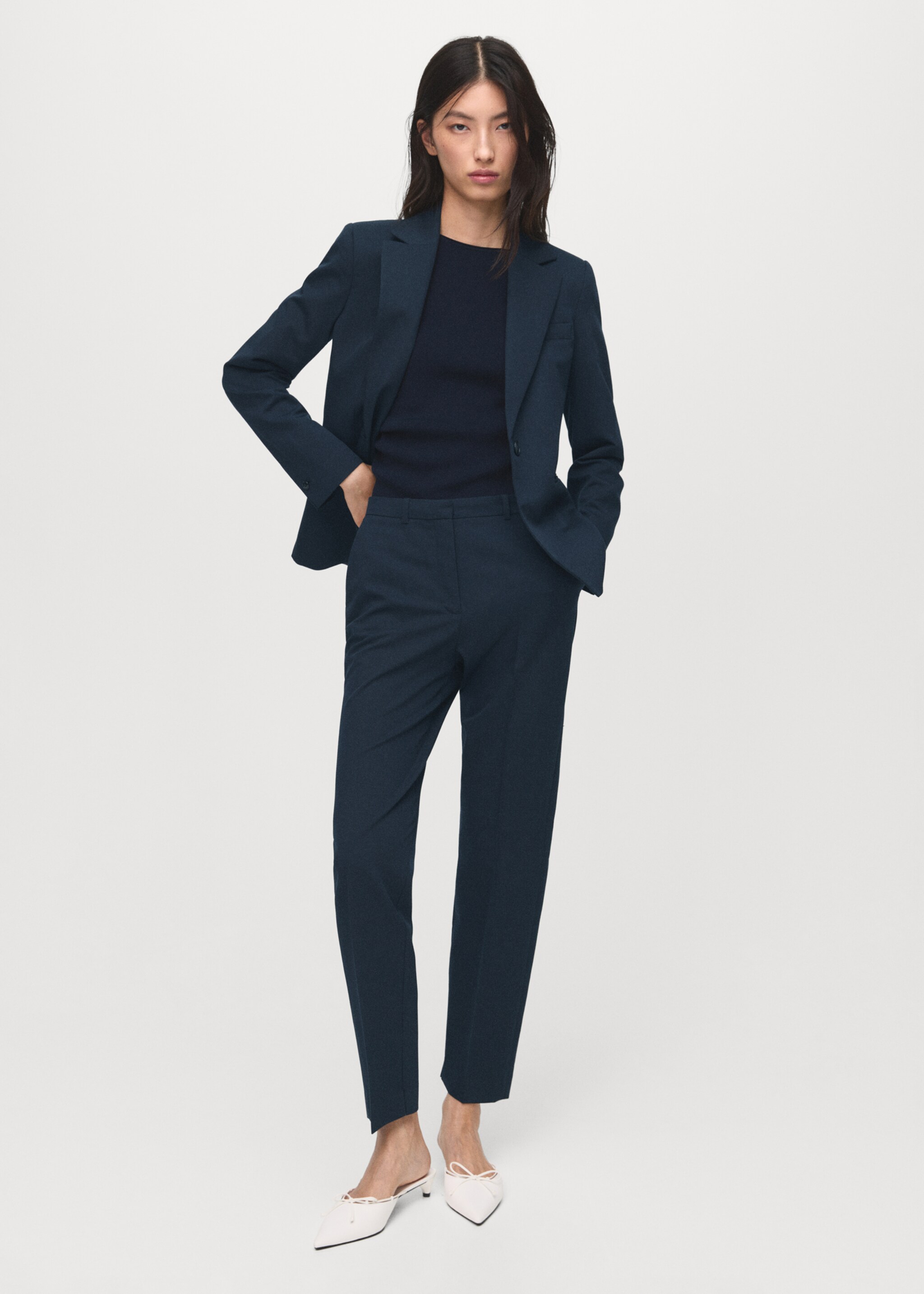 Straight suit trousers - General plane, Navy. Ref: 17035806-00.