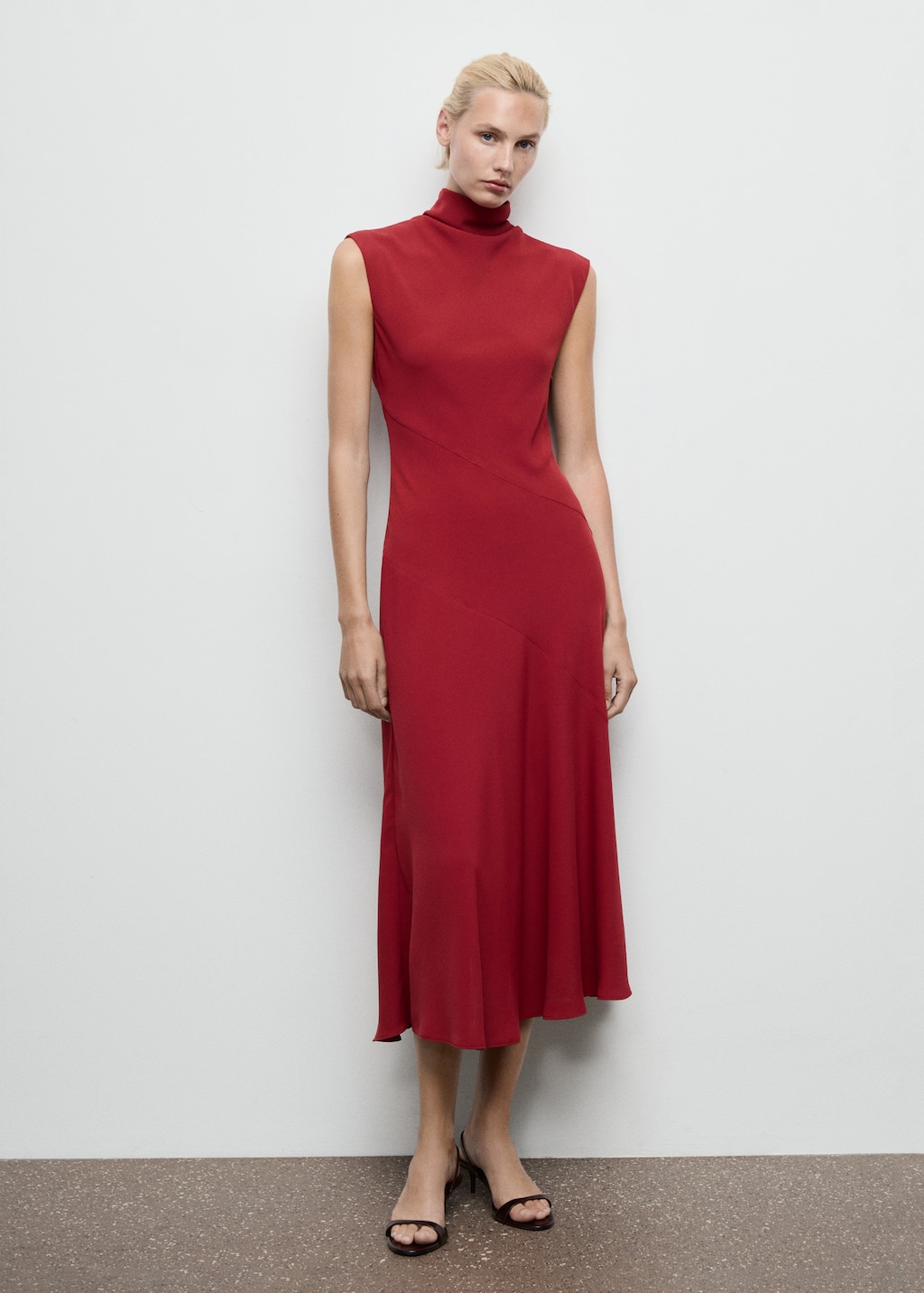 Mango A-line turtleneck dress