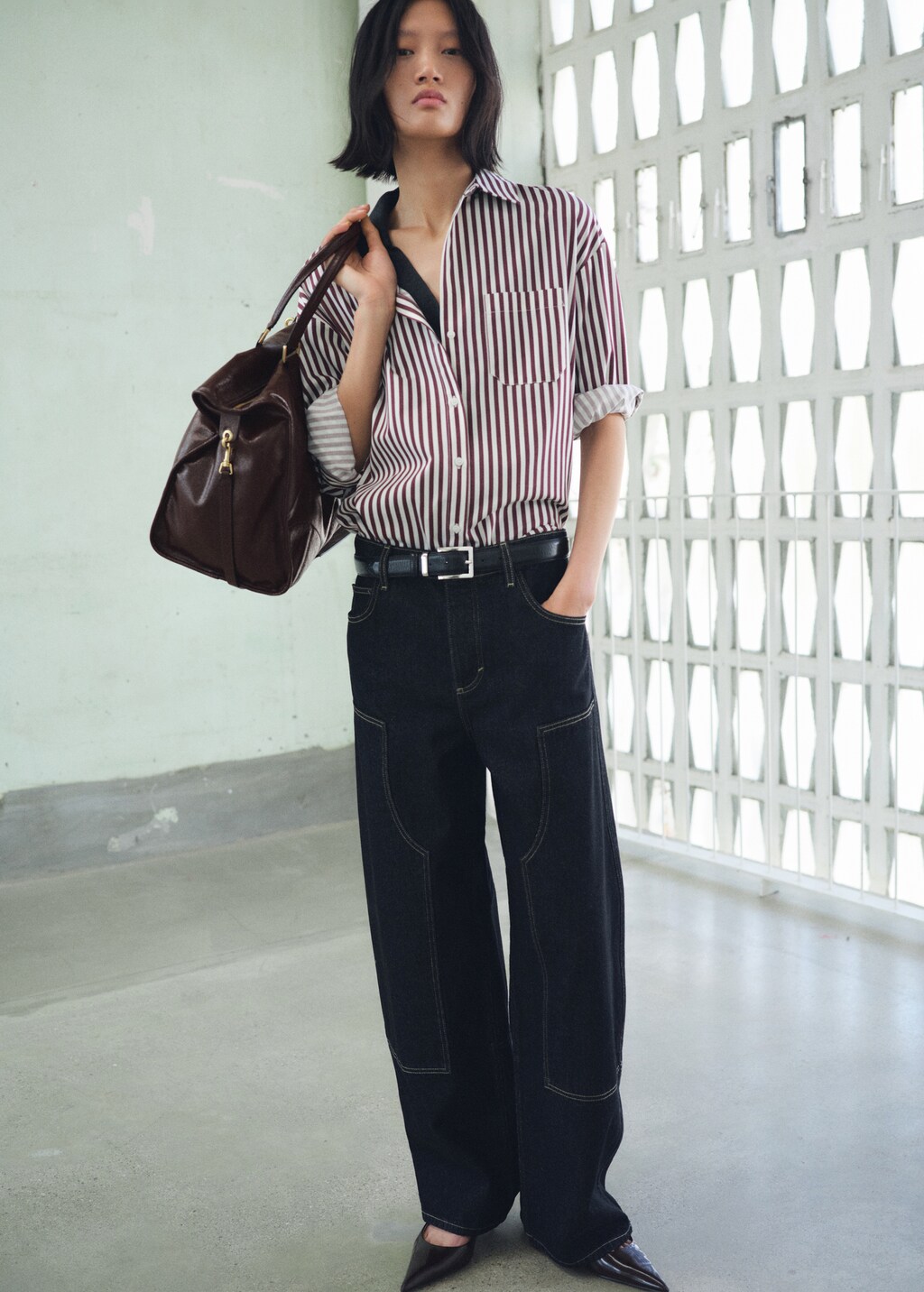 Pocket striped shirt - image 2