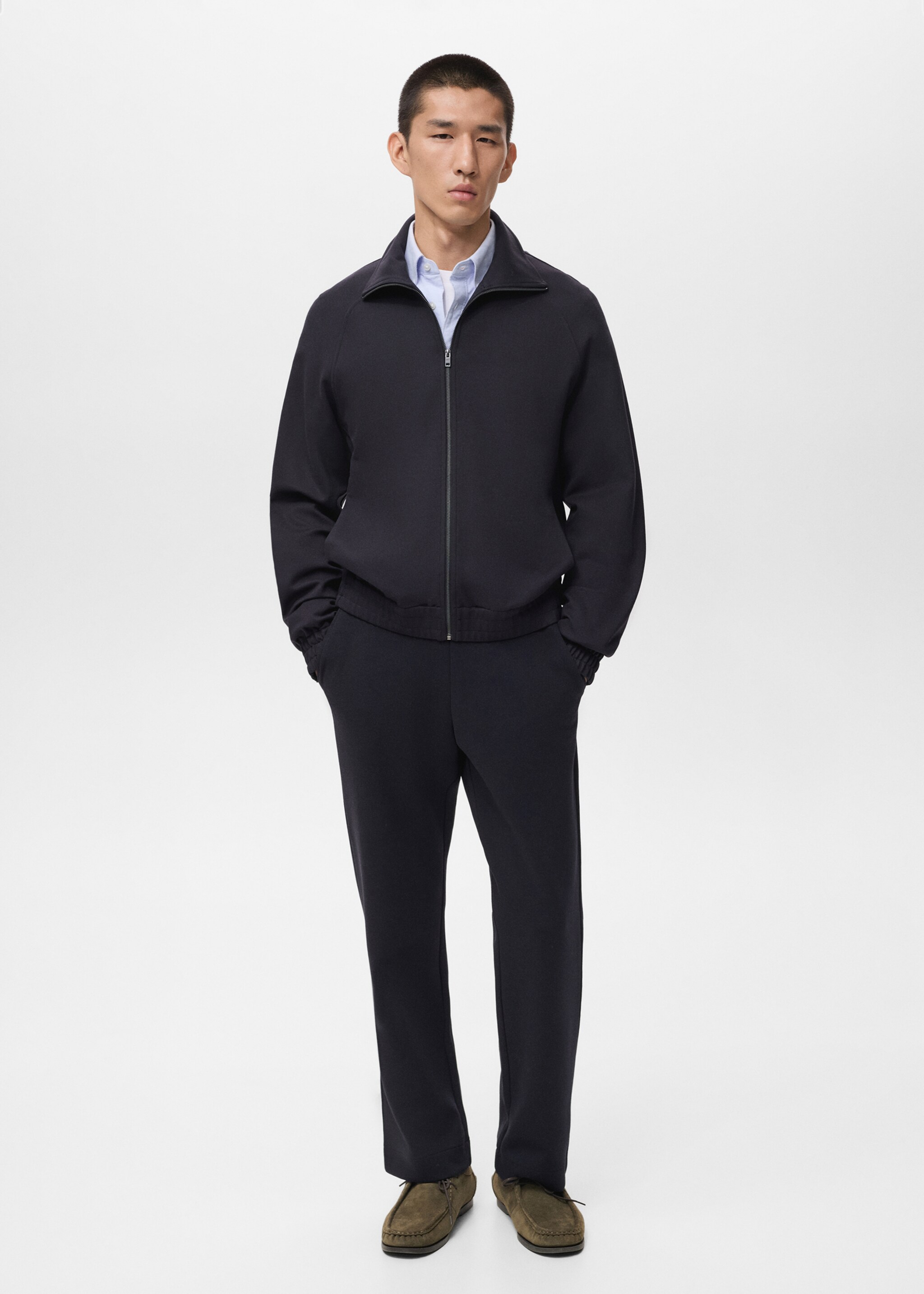 Cotton joggers with elastic waist - General plane, Navy. Ref: 17035978-00.