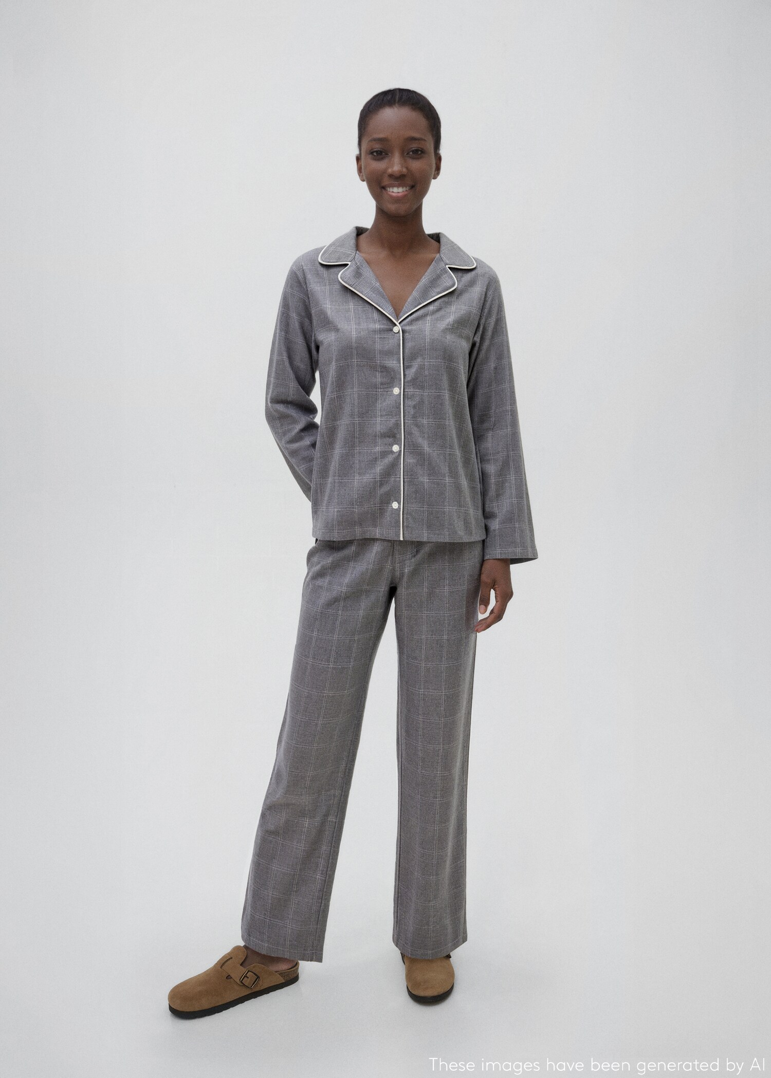 Two-pieces check long pyjamas - General plane
