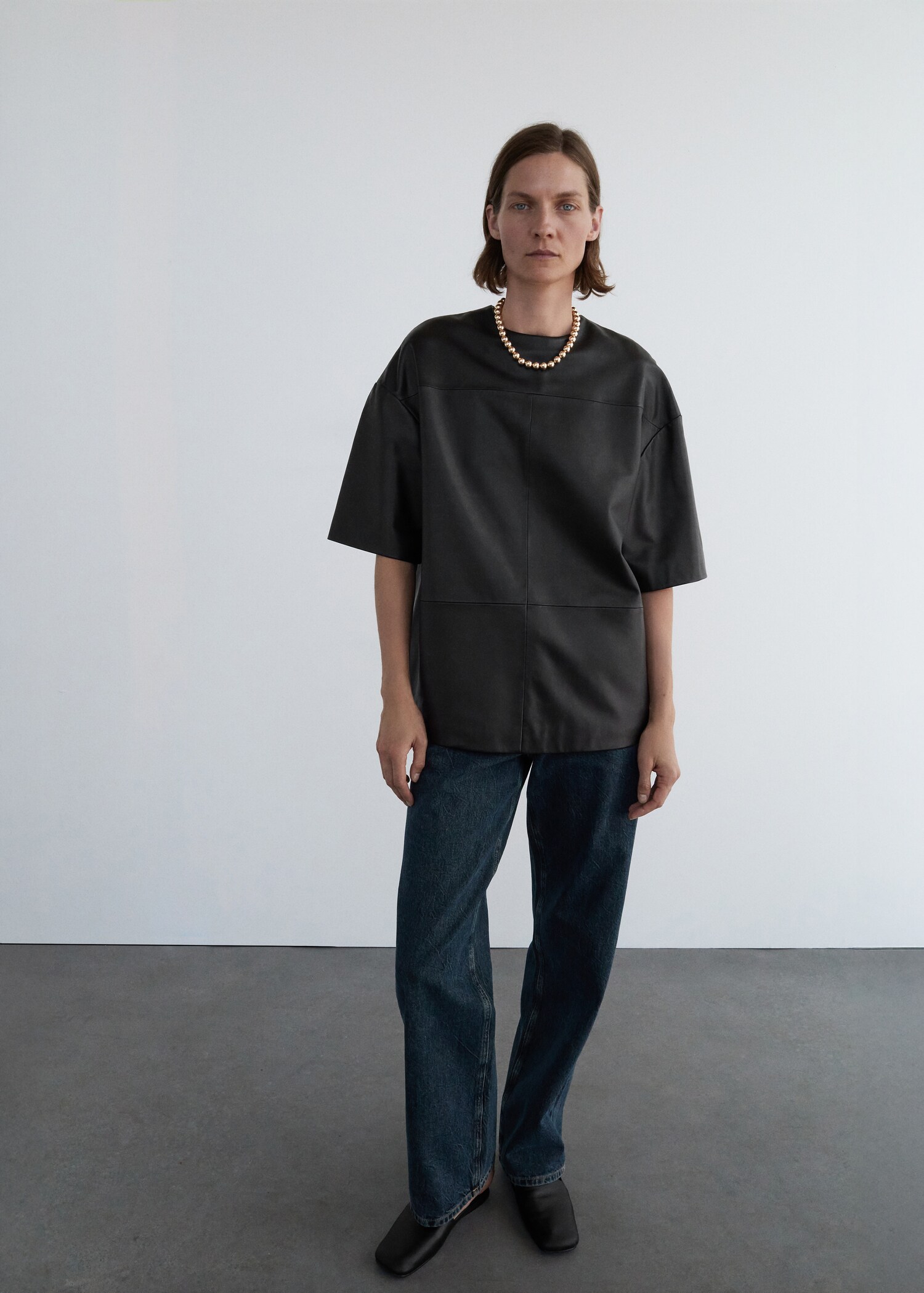 100% leather oversized t-shirt - General plane
