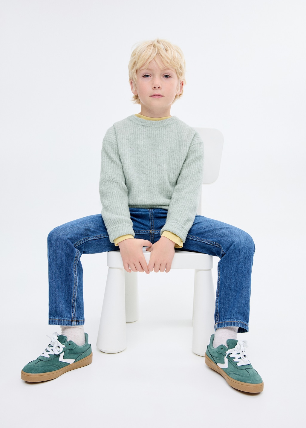 Knitted ribbed sweater