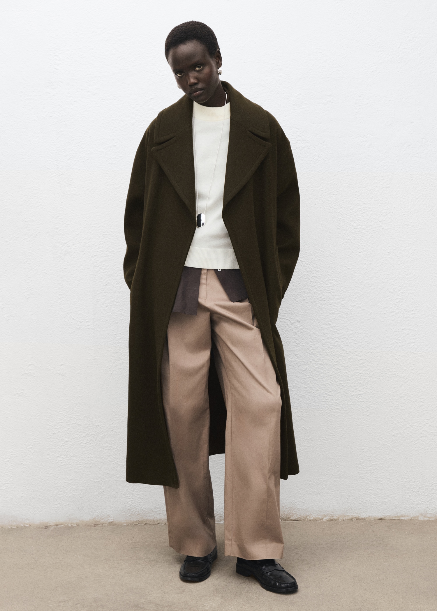 Manteau laine Manteco ceinture Femme MANGO France métropolitaine