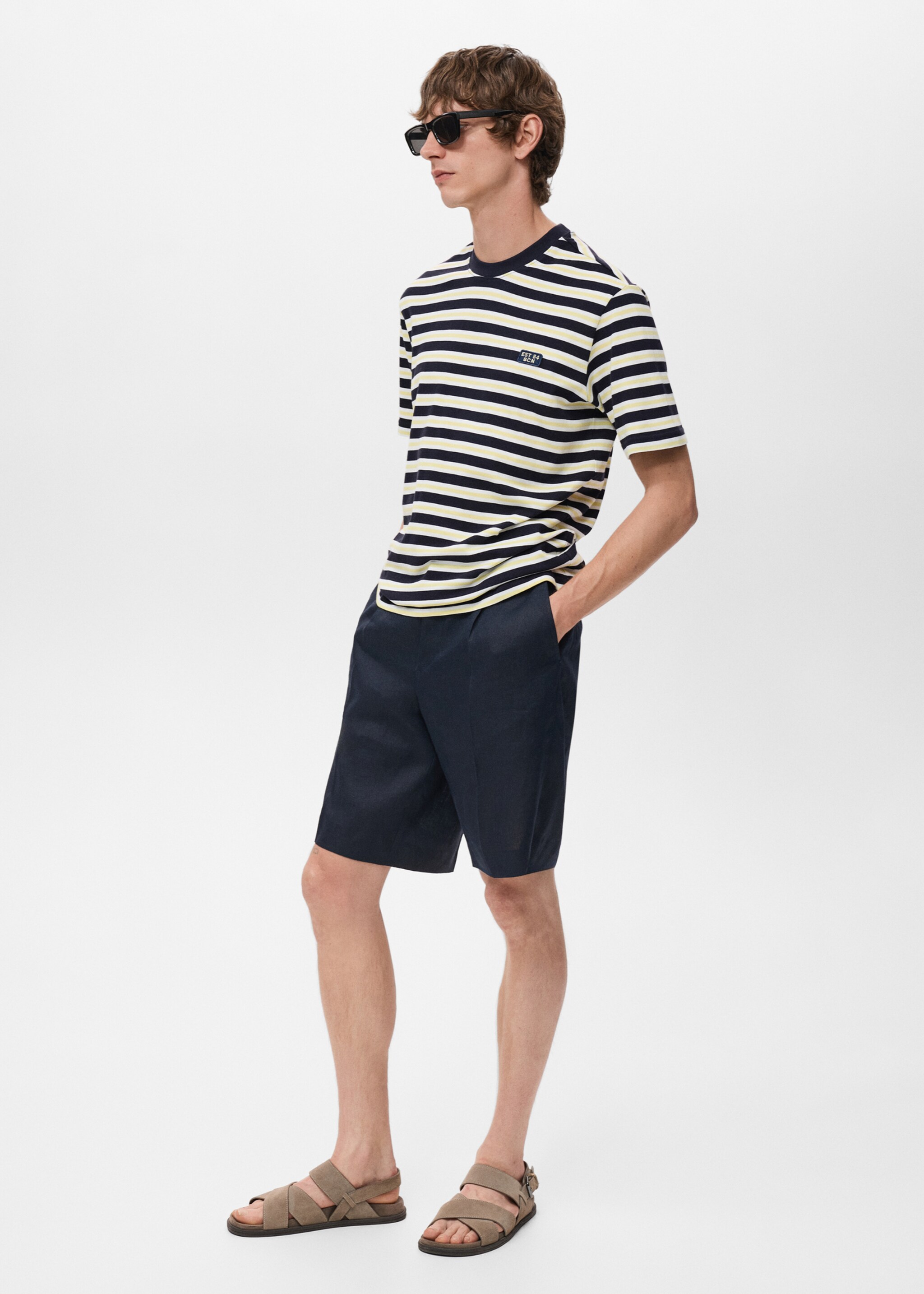100% cotton regular-fit striped t-shirt - General plane, Navy. Ref: 17037773-00.