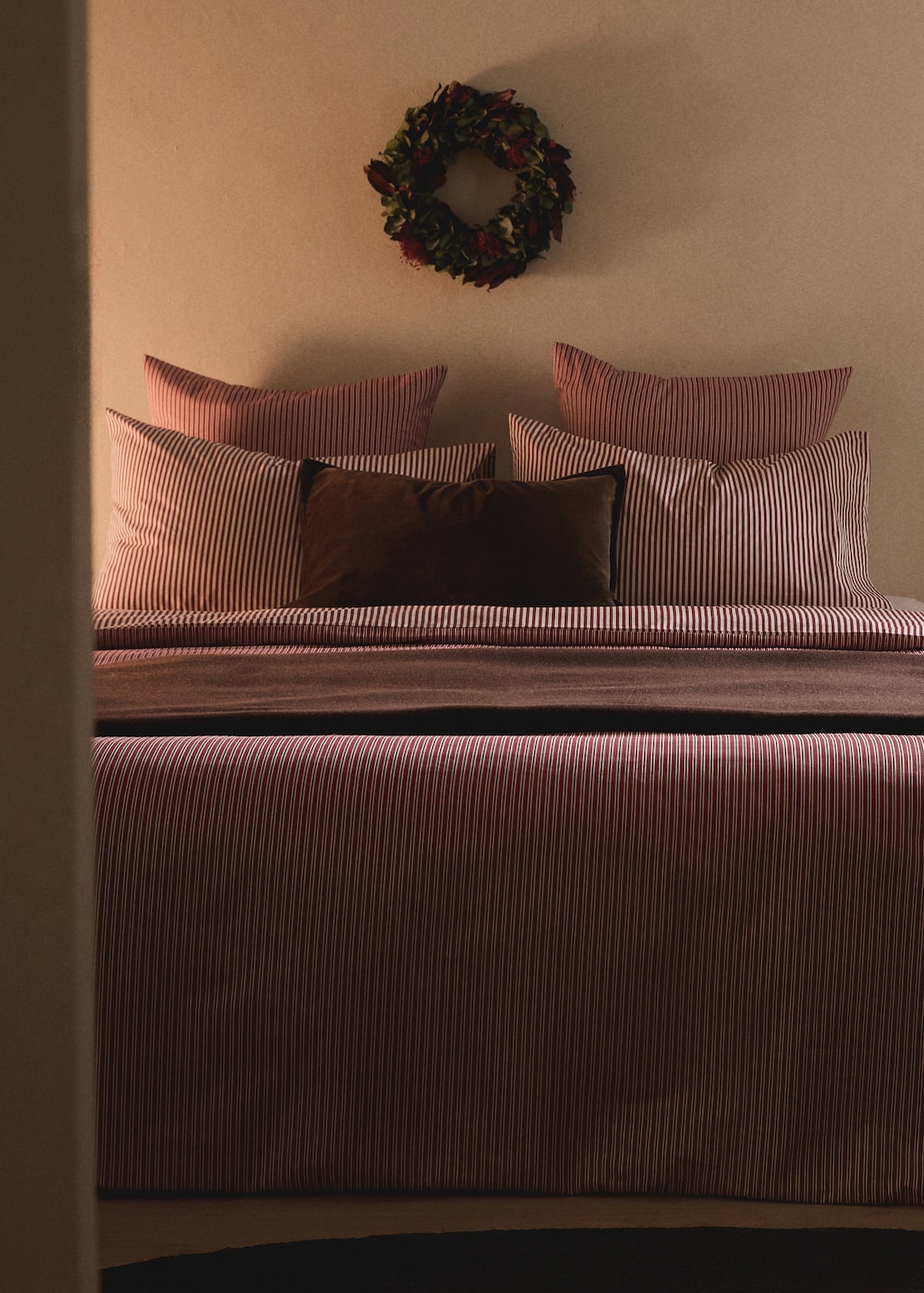 200-thread count percale cotton reversible striped duvet cover for 135/140cm bed