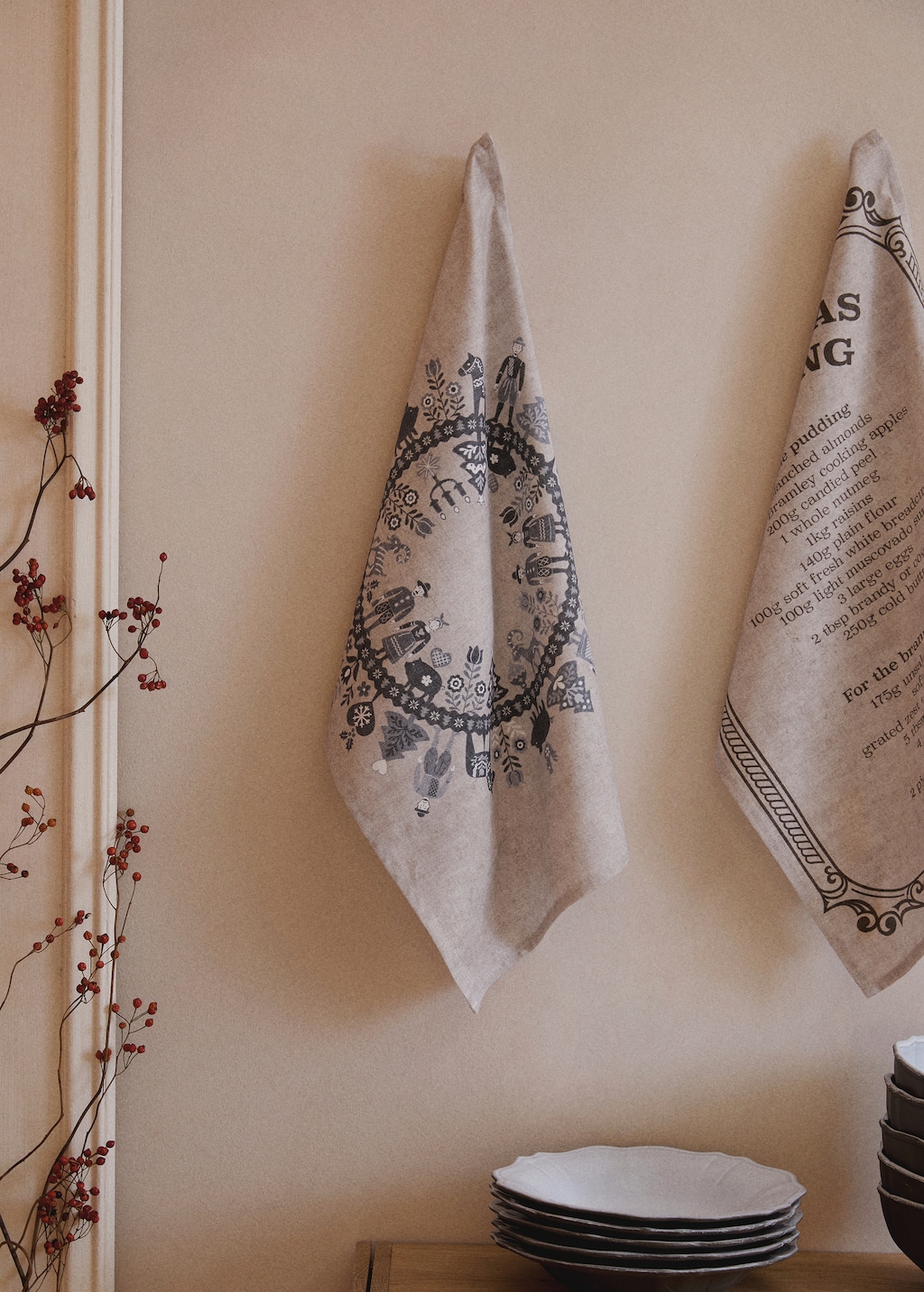 Kitchen cloth with Christmas print