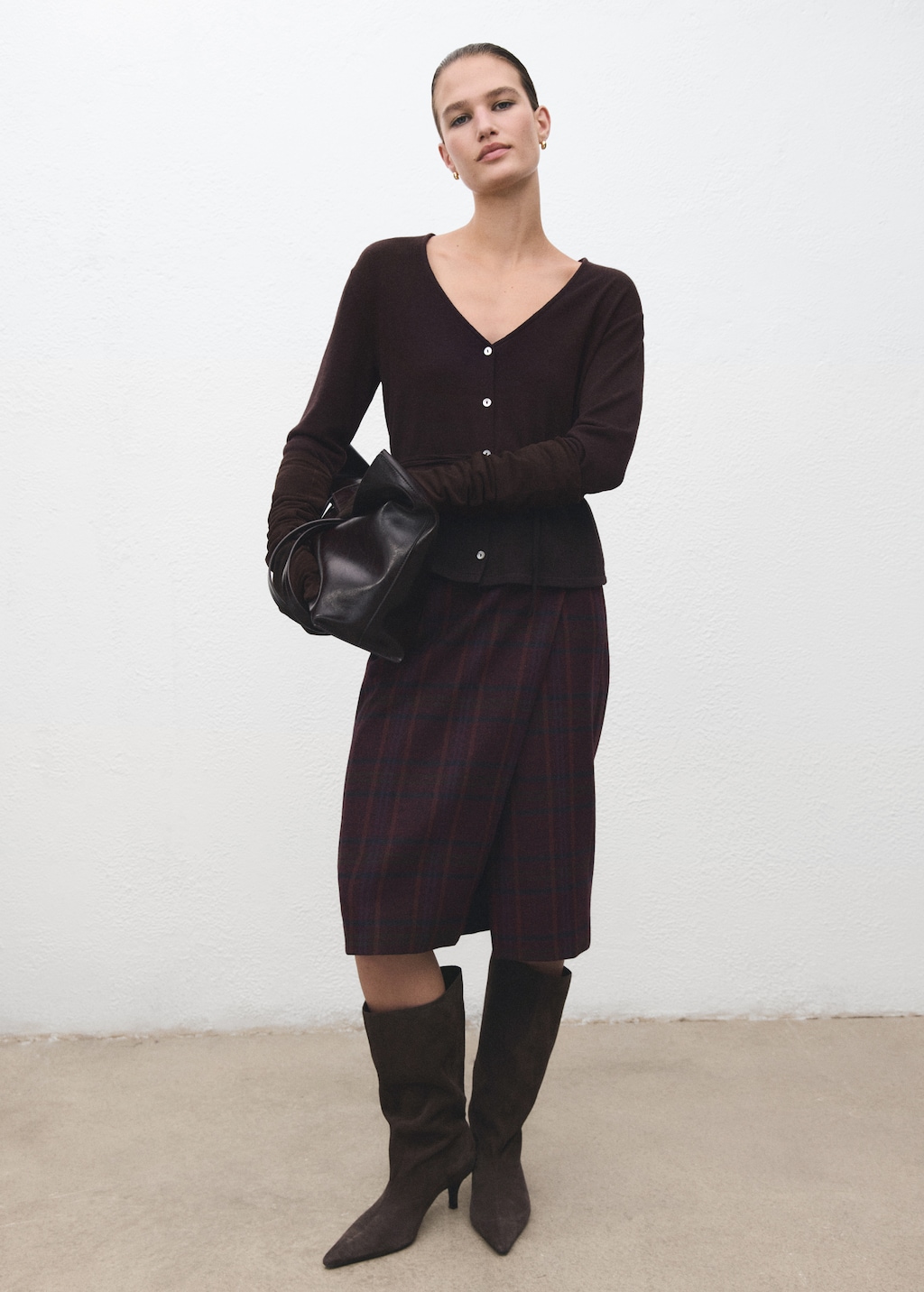 Mango Knitted cardigan with bow