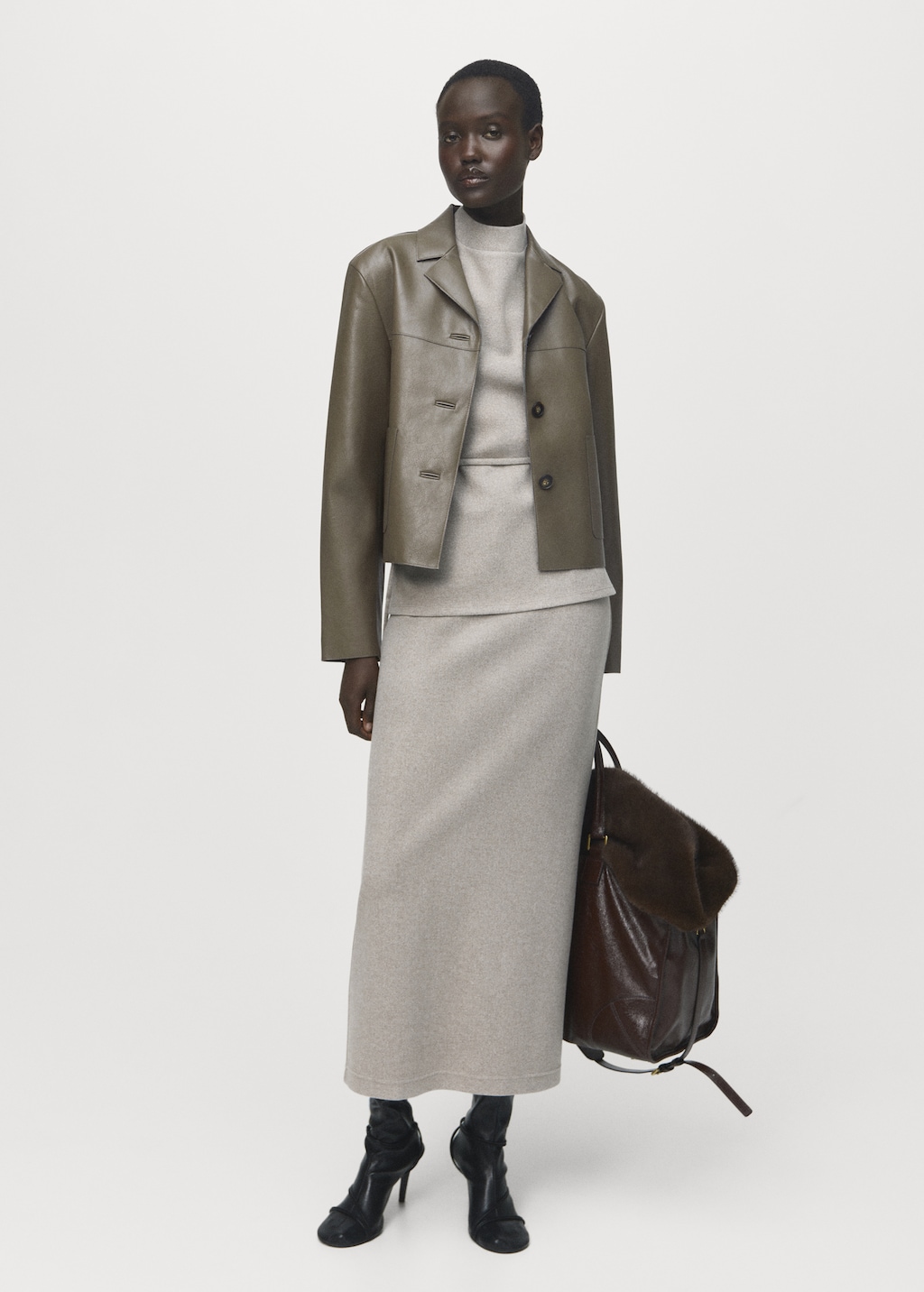 Mango Turtleneck top with belt