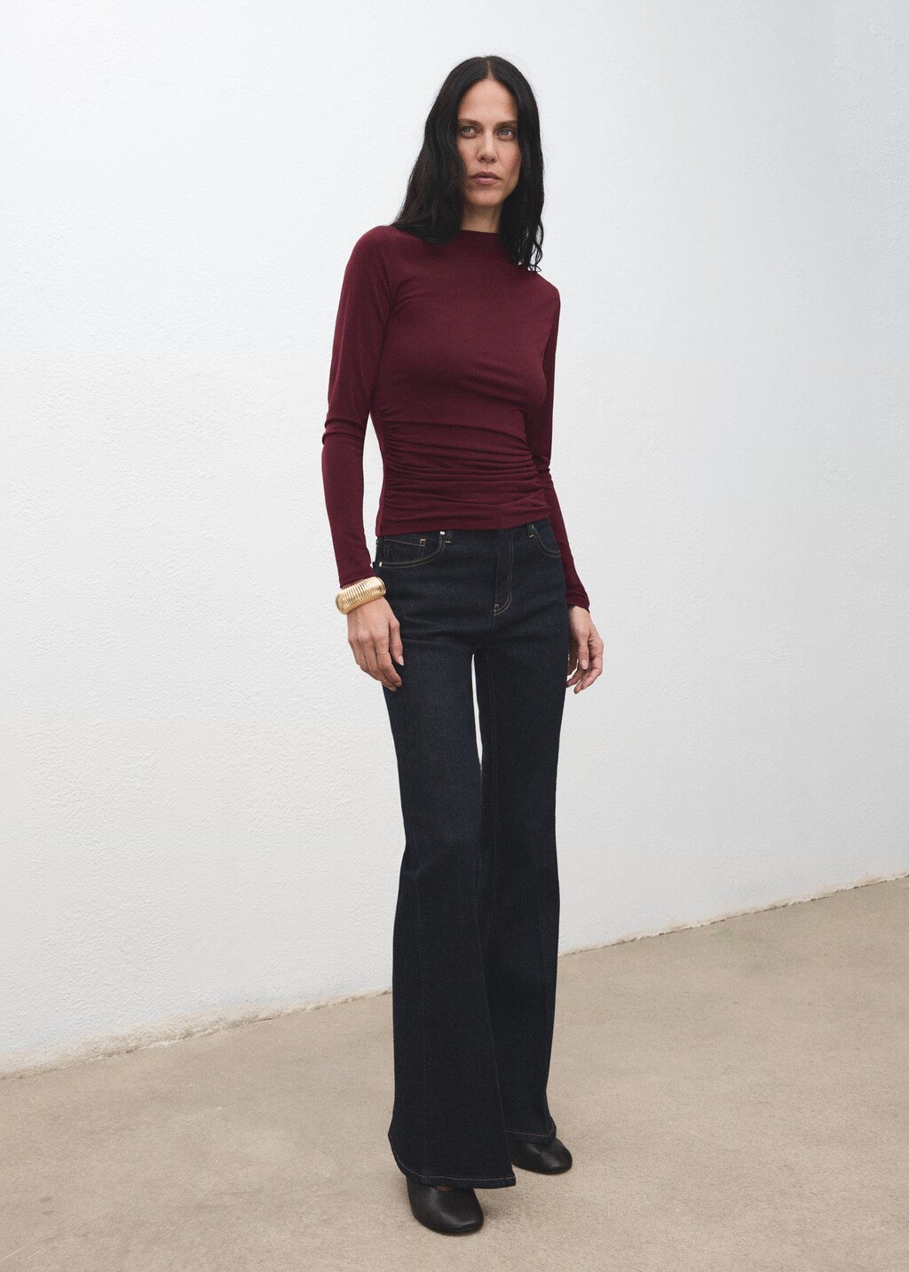 Draped fitted t-shirt - image 2
