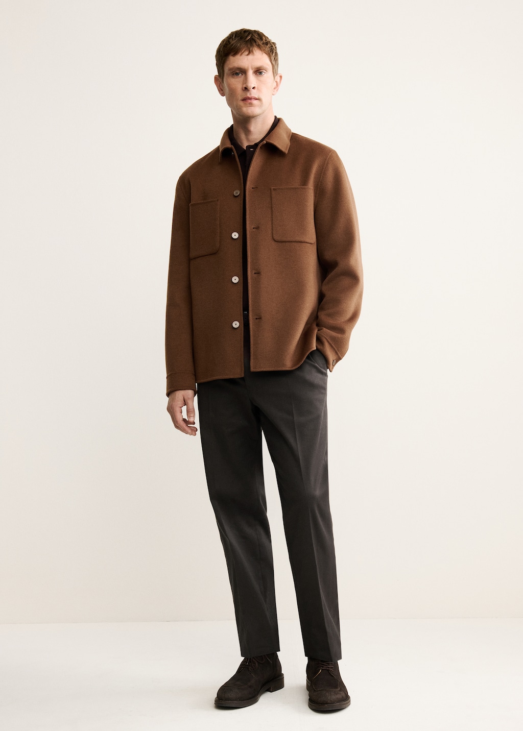 Handmade wool jacket with zip