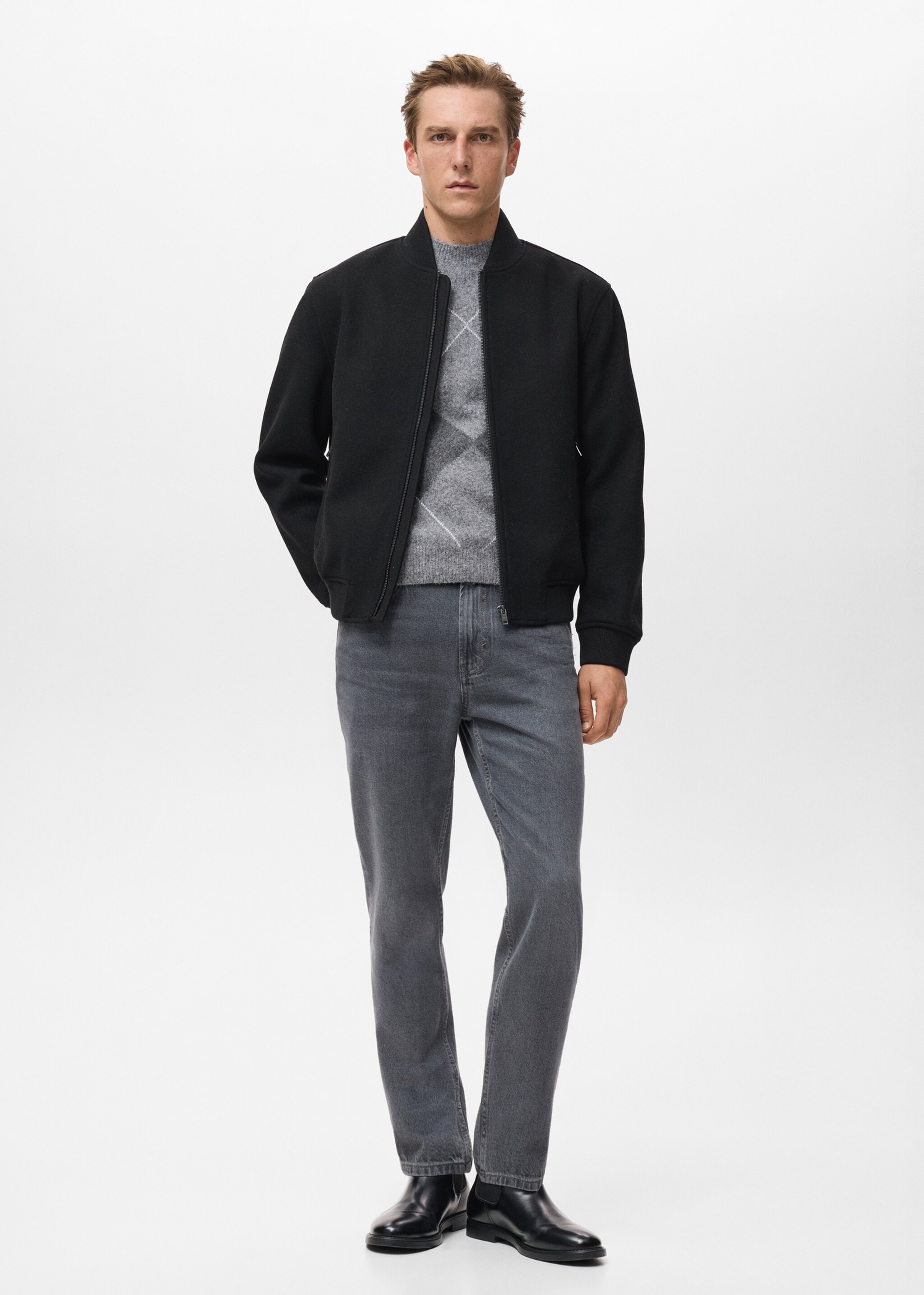 Bomber jacket with zip - General plane, Black. Ref: 17037889-00.