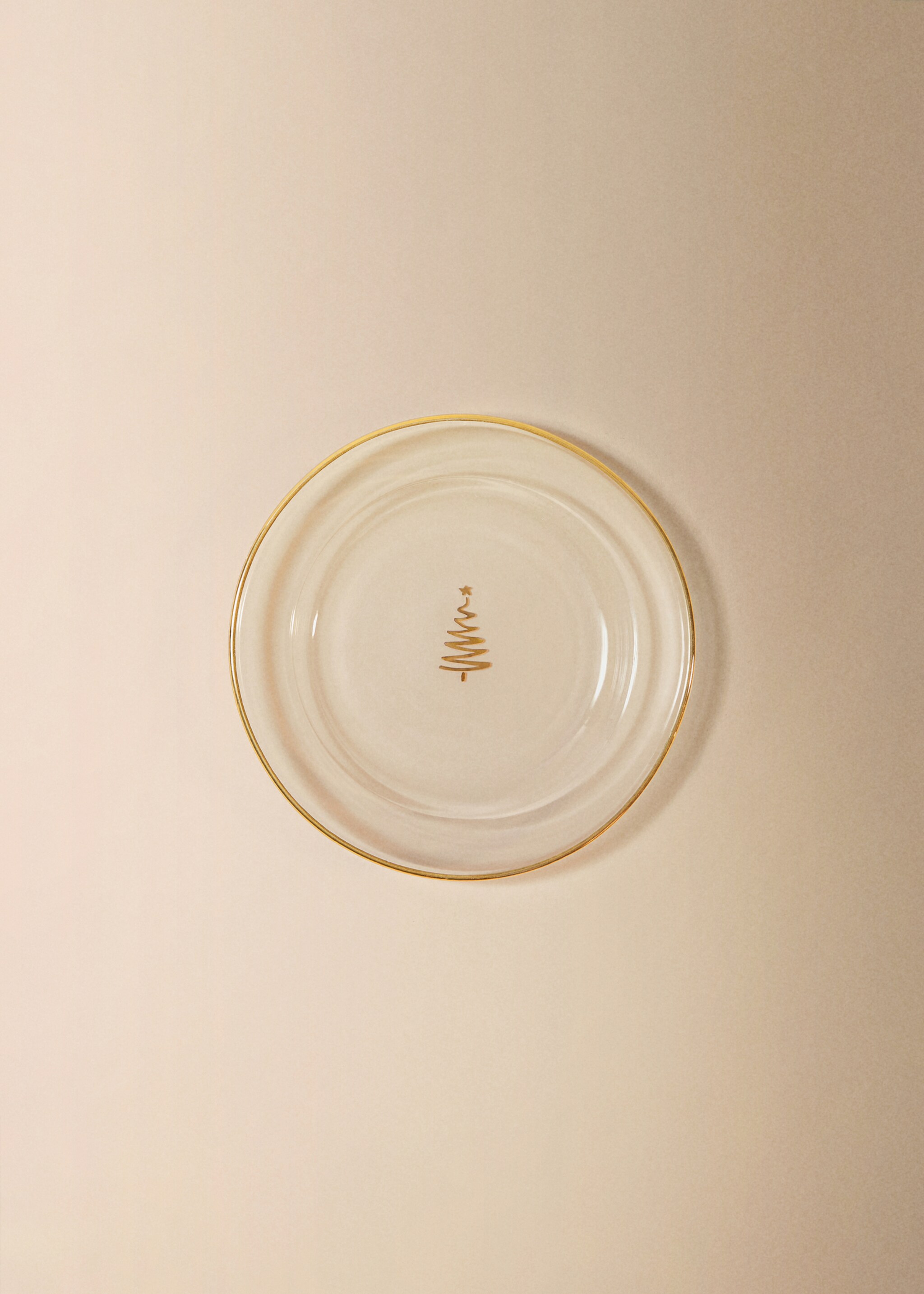 100% borosilicate bread plate with rim - General plane, Gold. Ref: 17037909-00.