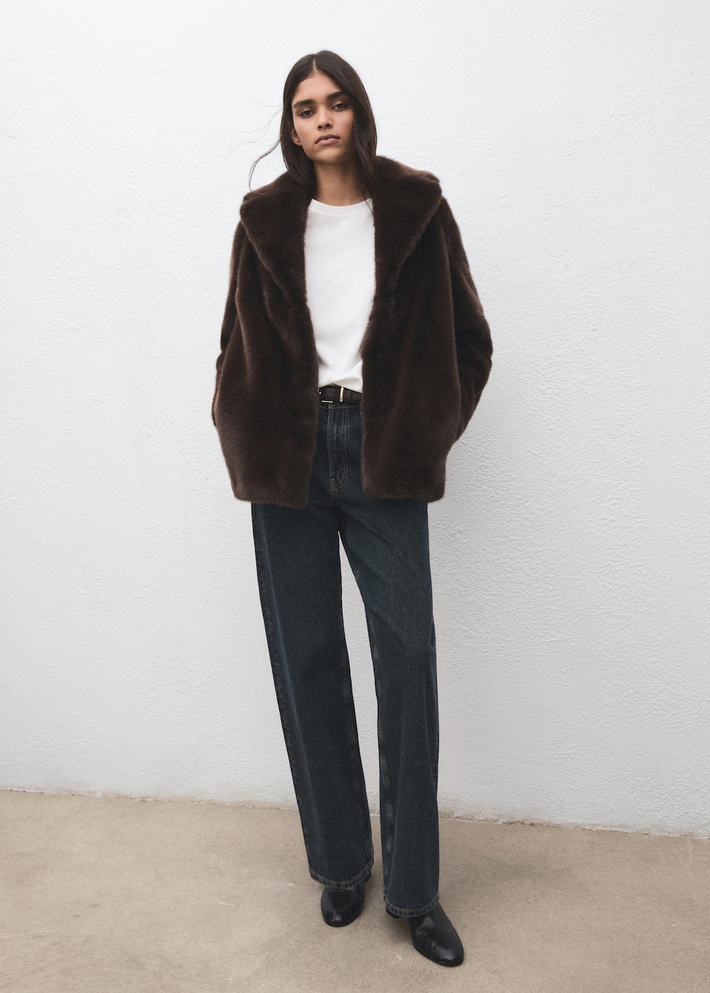 Oversized faux-fur coat