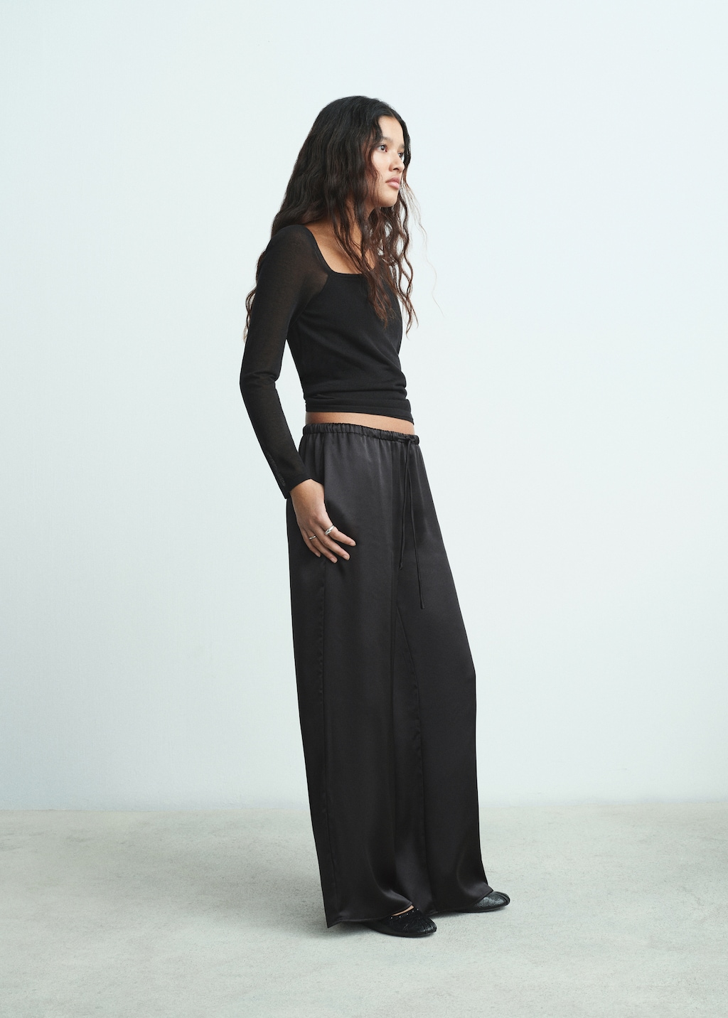 Flowy satin pants