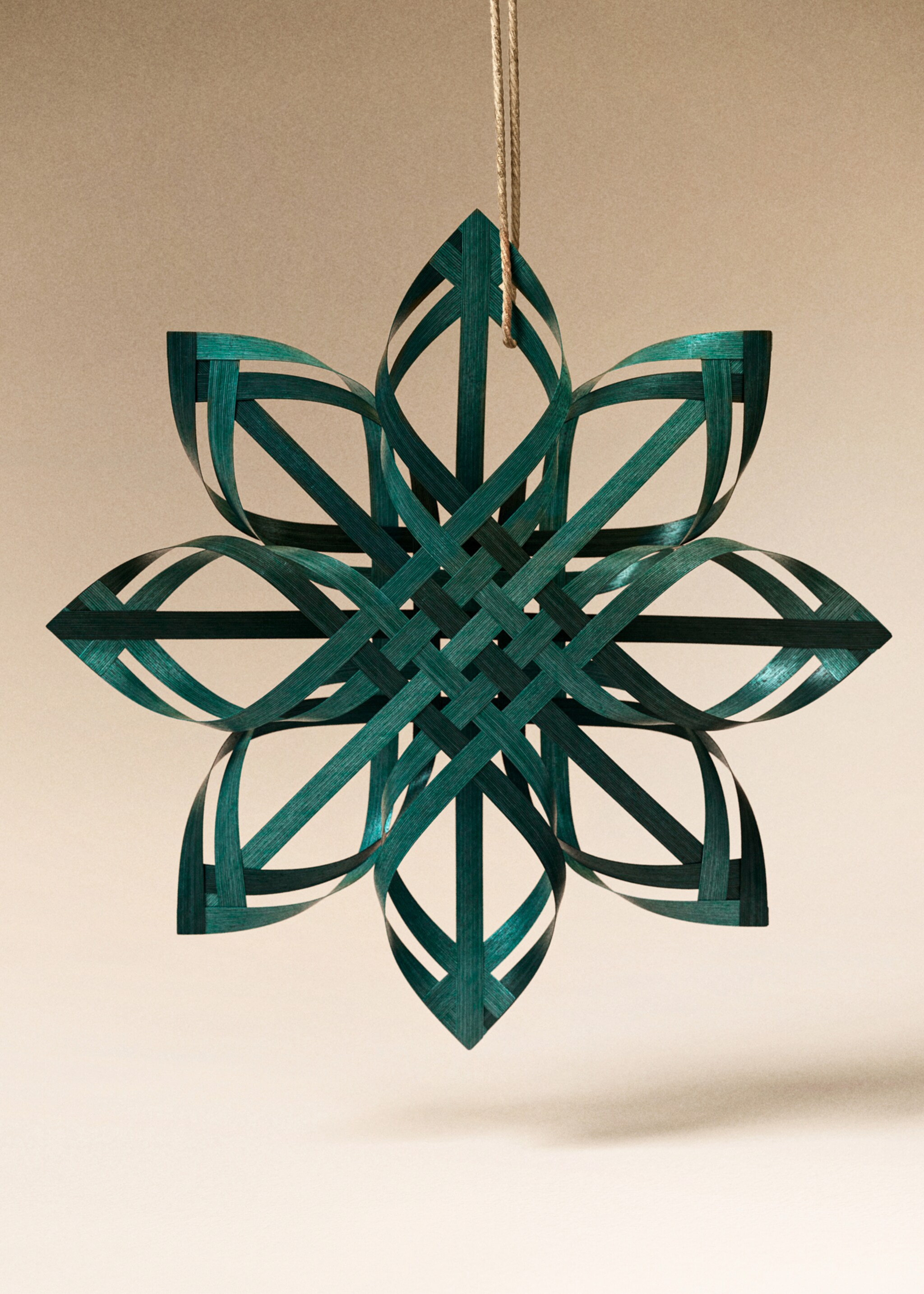 100% bamboo star tree decoration - General plane, Green. Ref: 17038285-00.