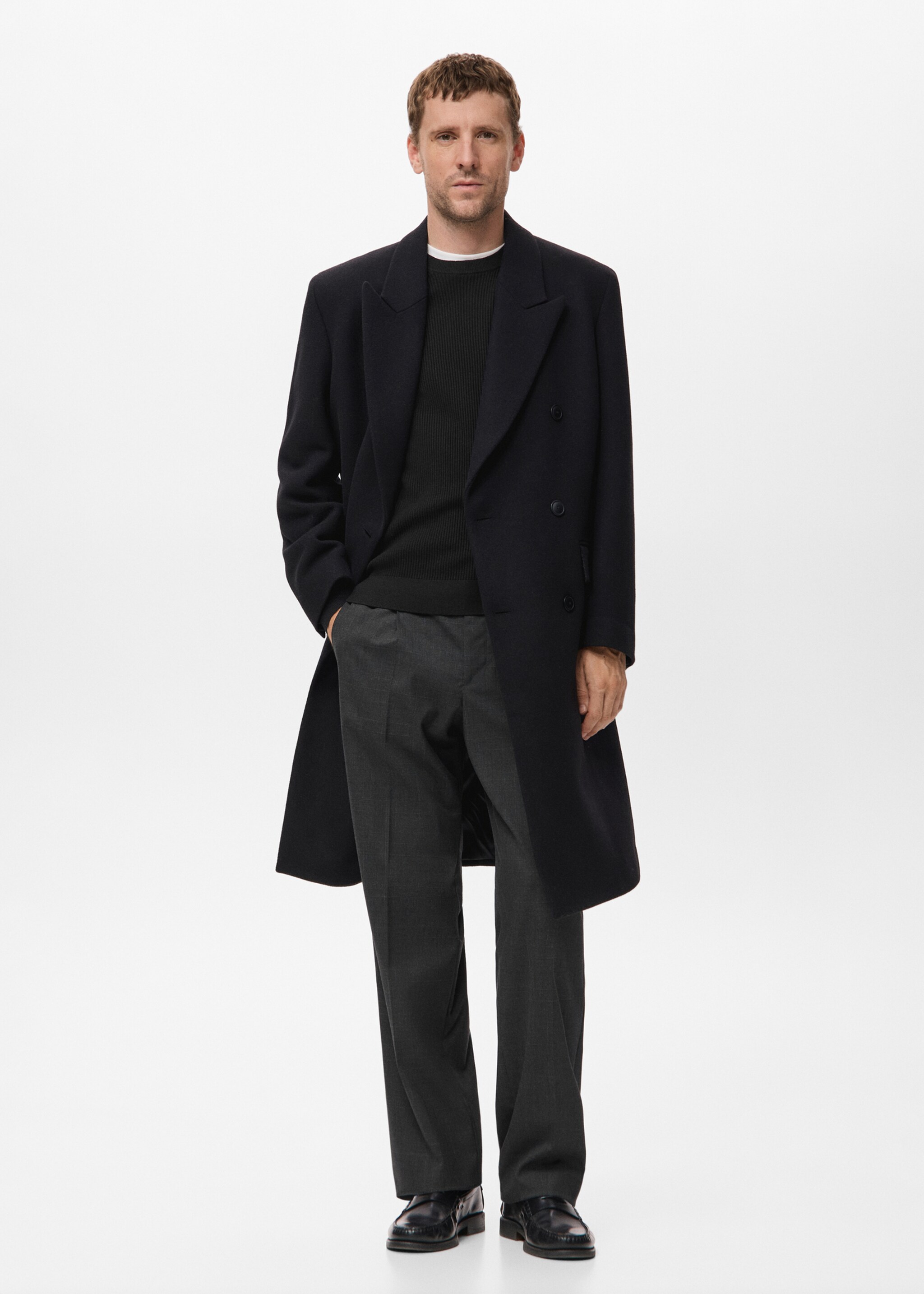 Relaxed-fit pleated trousers - General plane, Dark Heather Grey. Ref: 17039206-00.