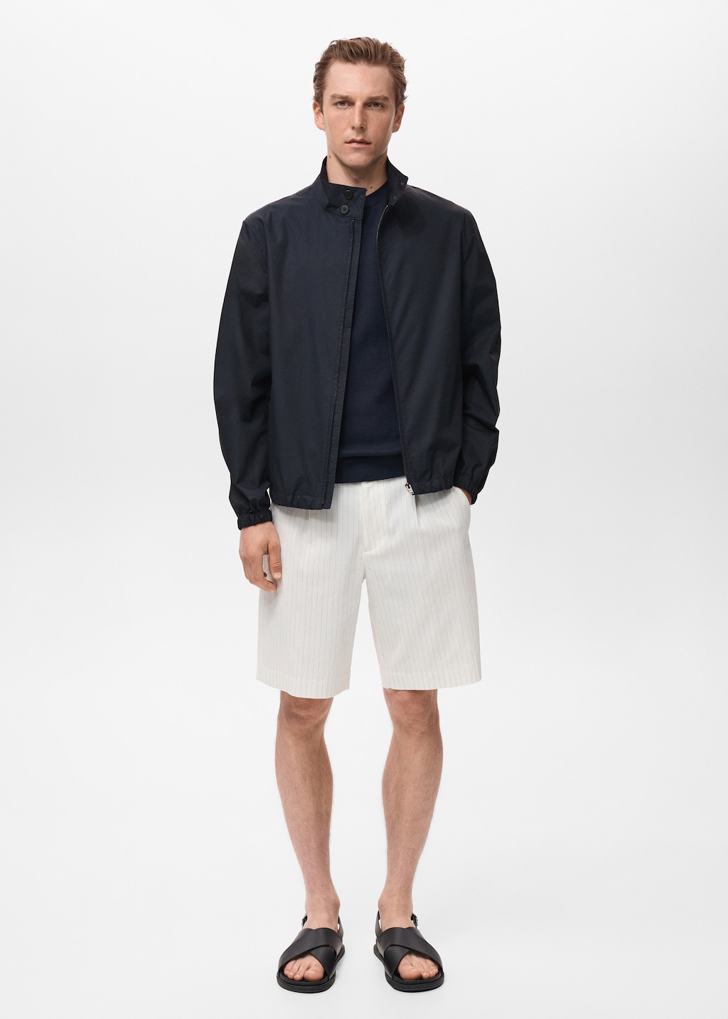 Cotton jacket with button collar - Men | MANGO USA