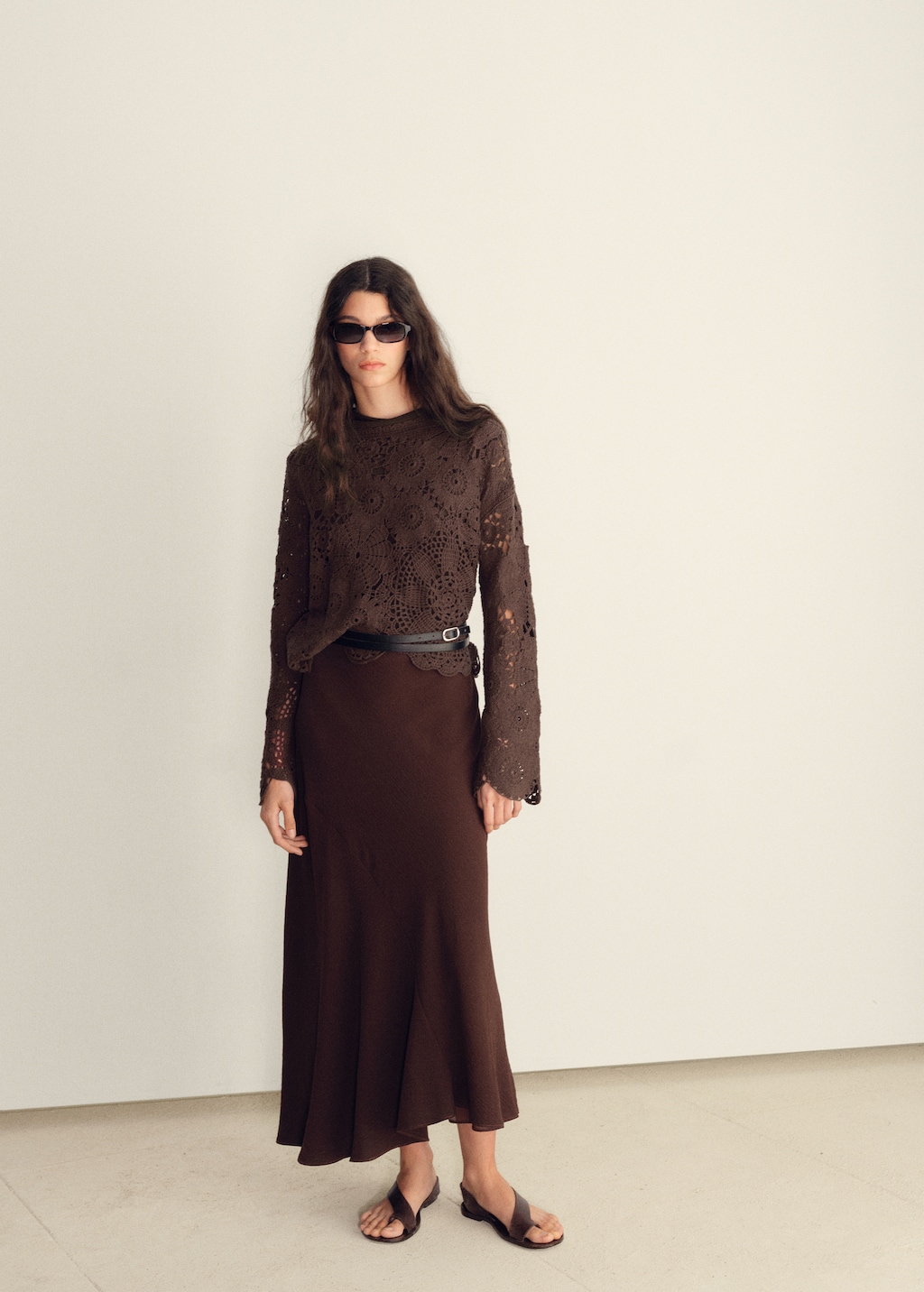 Crochet sweater with flowers