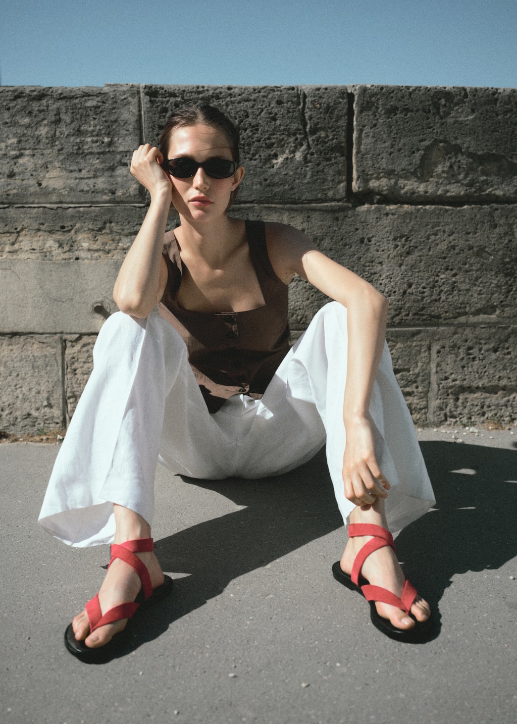 Suede straps sandals
