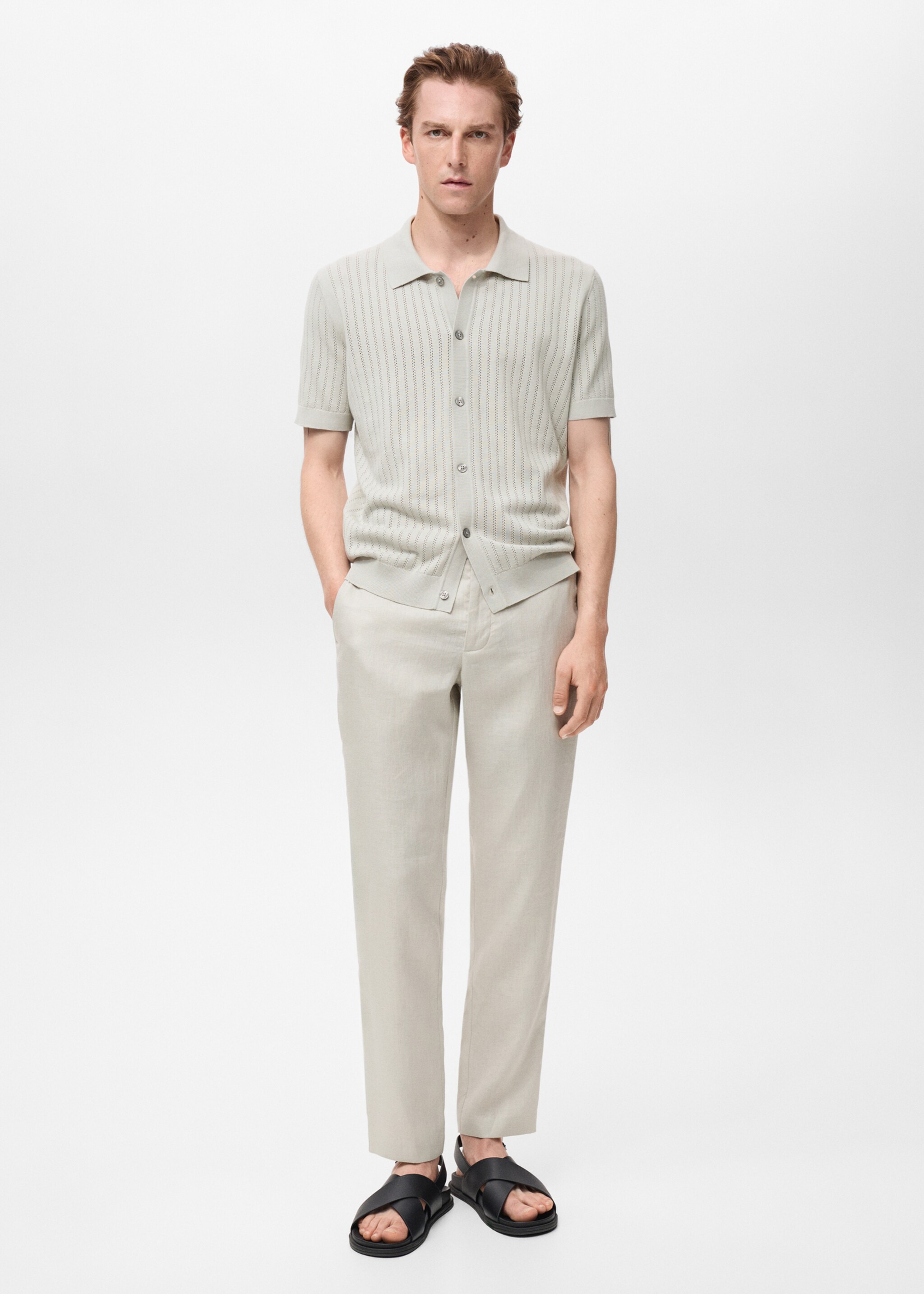 Pantalón 100% lino slim fit - Plano general