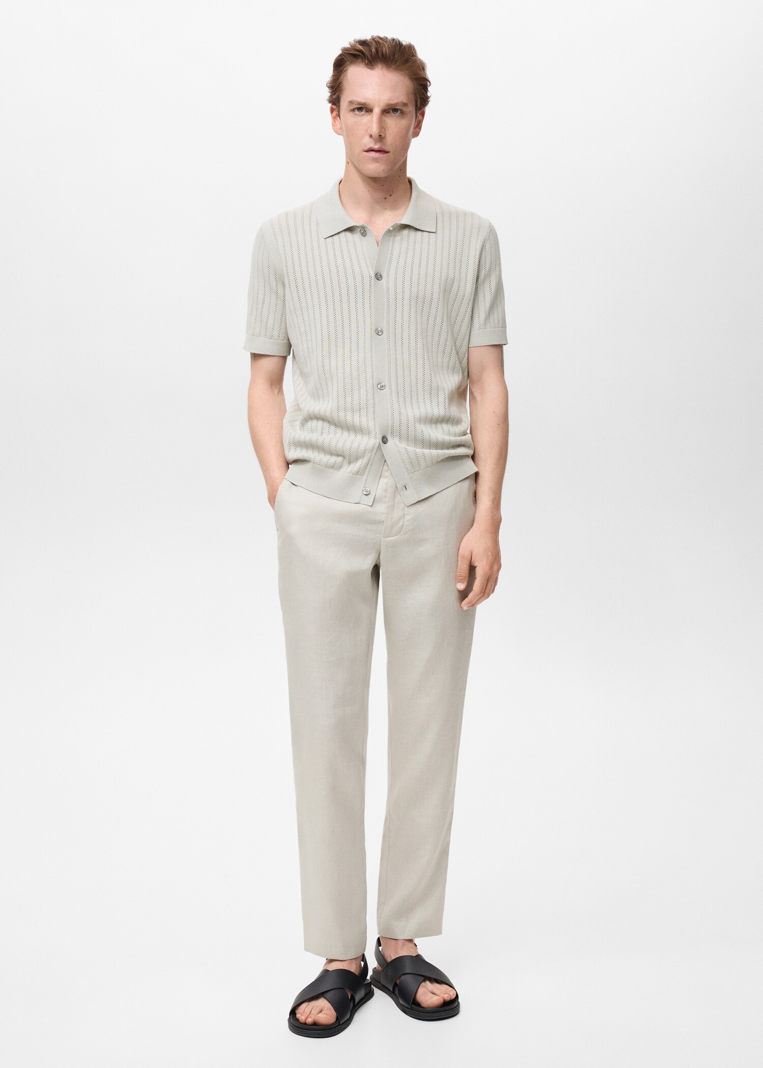 Pantalón 100% lino slim fit - Plano general