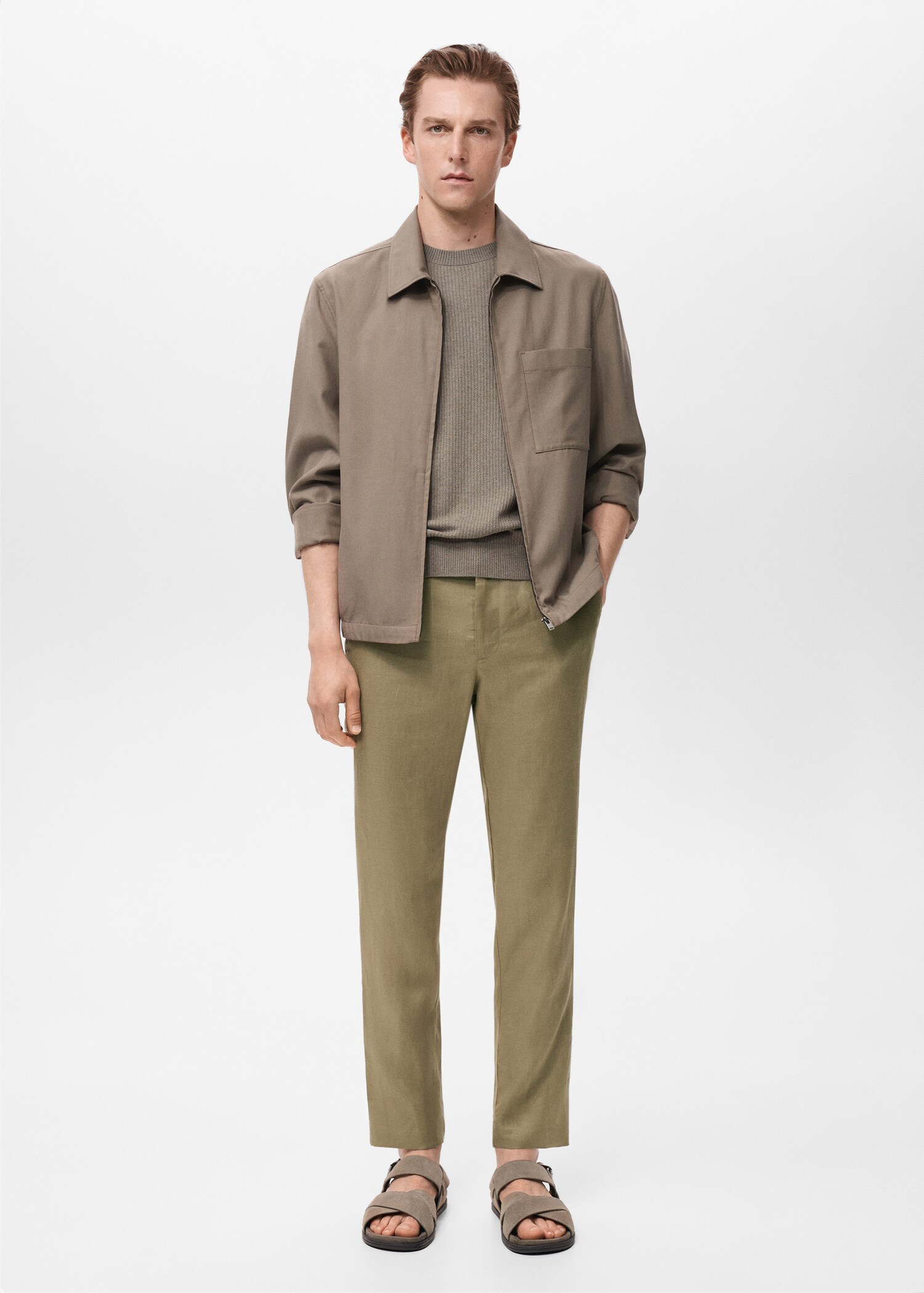 Pantalón 100% lino slim fit - Plano general