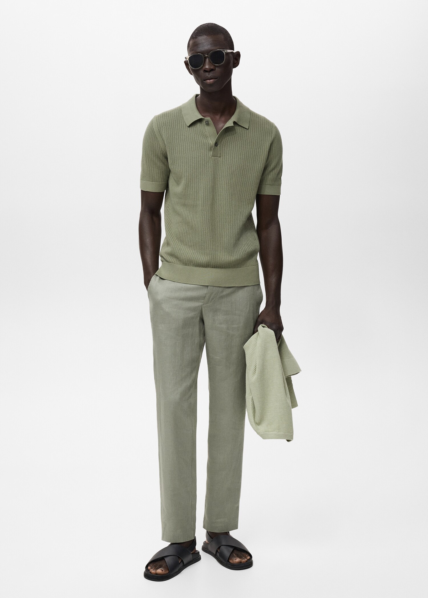 Pantalón 100% lino slim fit - Plano general