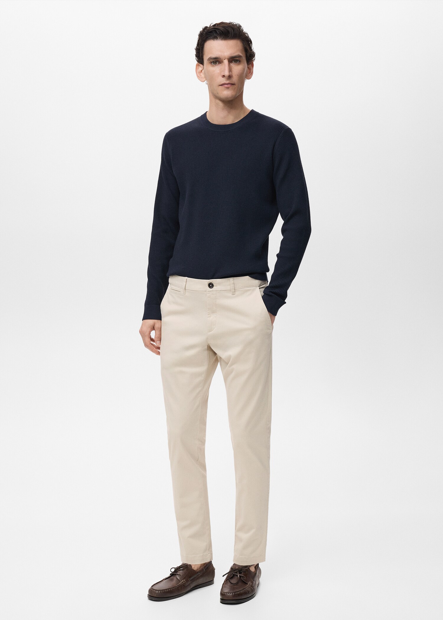Prato cropped tapered chino trousers - General plane